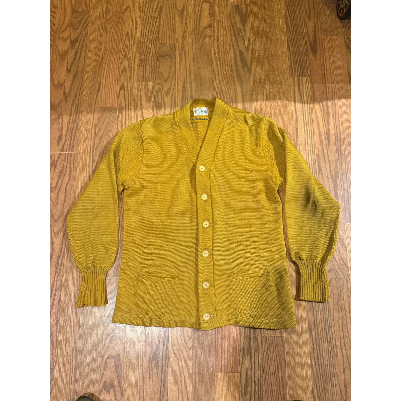 Other Vintage MAJOR 100% Wool Cardigan – Mustard Yellow Size US S / EU 44-46 / 1 - 1 Thumbnail