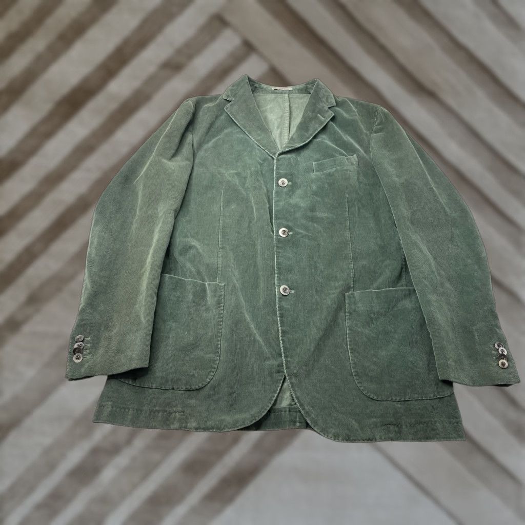 Boglioli Corduroy Sport Coat Blazer Jacket Size 56R 46R US Green Cotton Blend