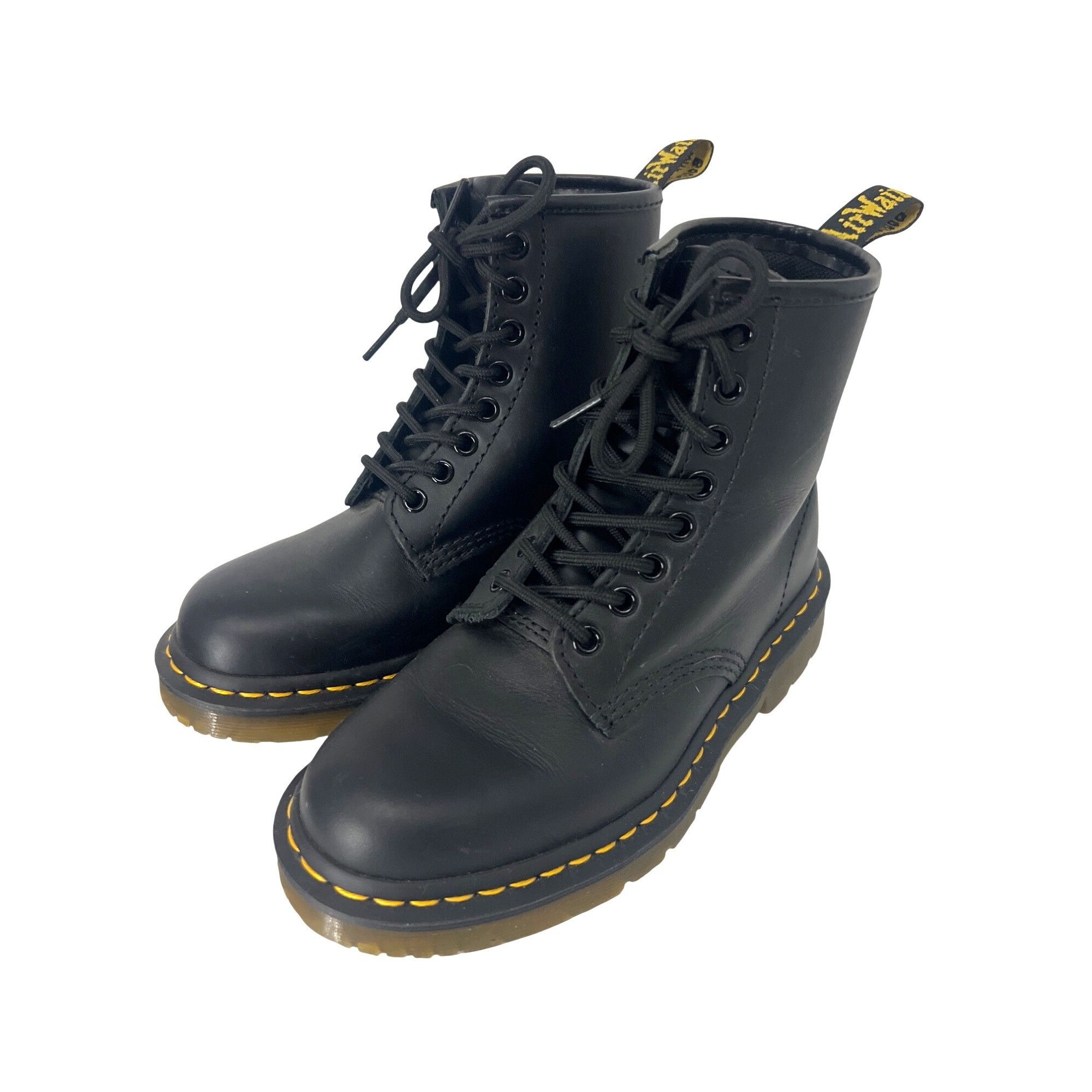 Dr. Martens Dr. Martens Air Wair Black Leather Lace Up Ankle Combat Cush Size US 6 / IT 36 - 2 Thumbnail