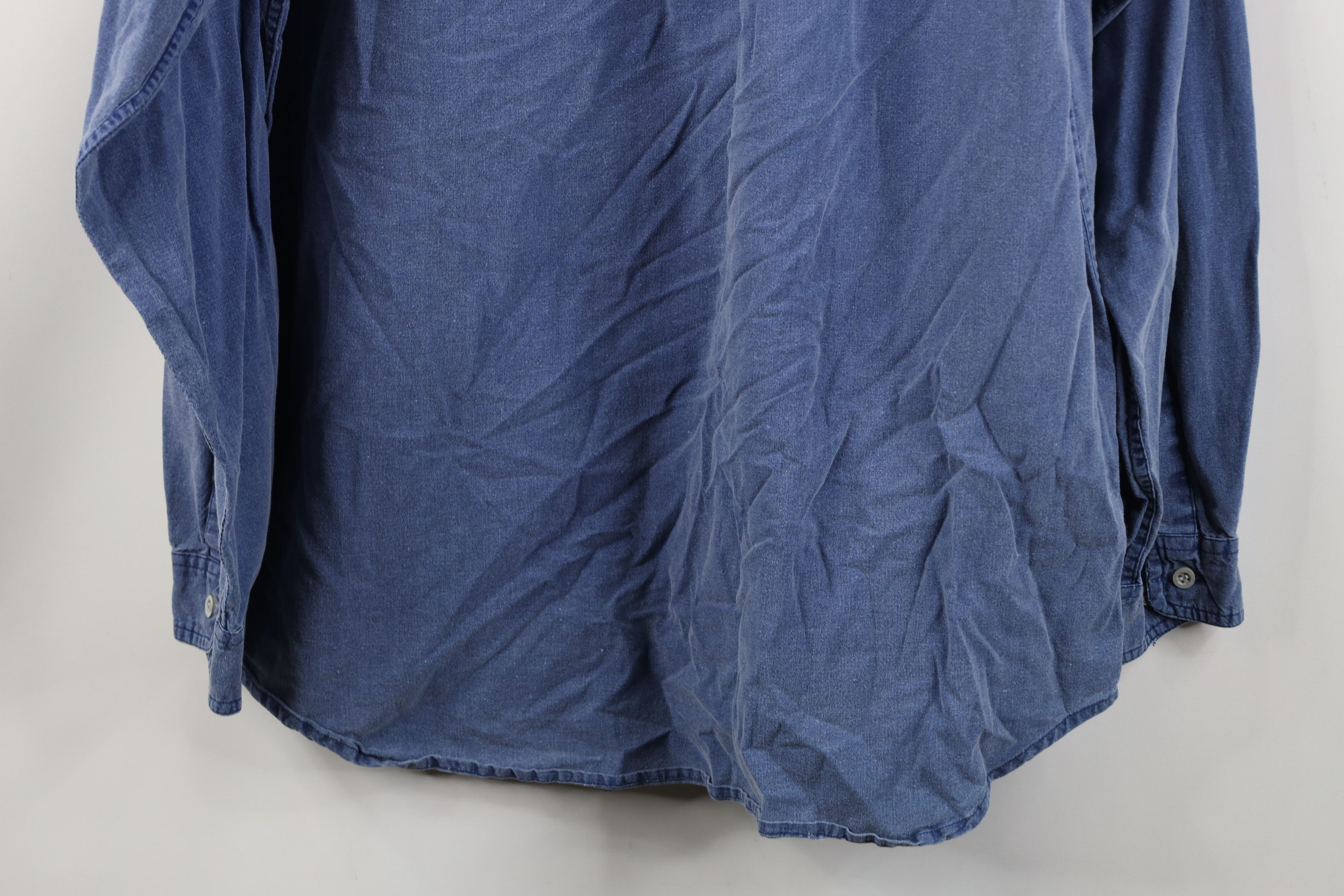 Vintage Vintage 90s Streetwear Stonewash Button Shirt Blue Cotton Size US M / EU 48-50 / 2 - 14 Thumbnail