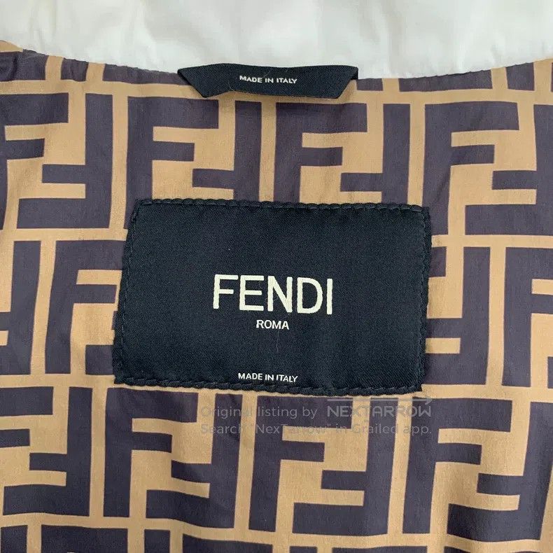 Fendi Fendi White inner logo monogram print zip-up hooded down j Size M / US 6-8 / IT 42-44 - 5 Thumbnail
