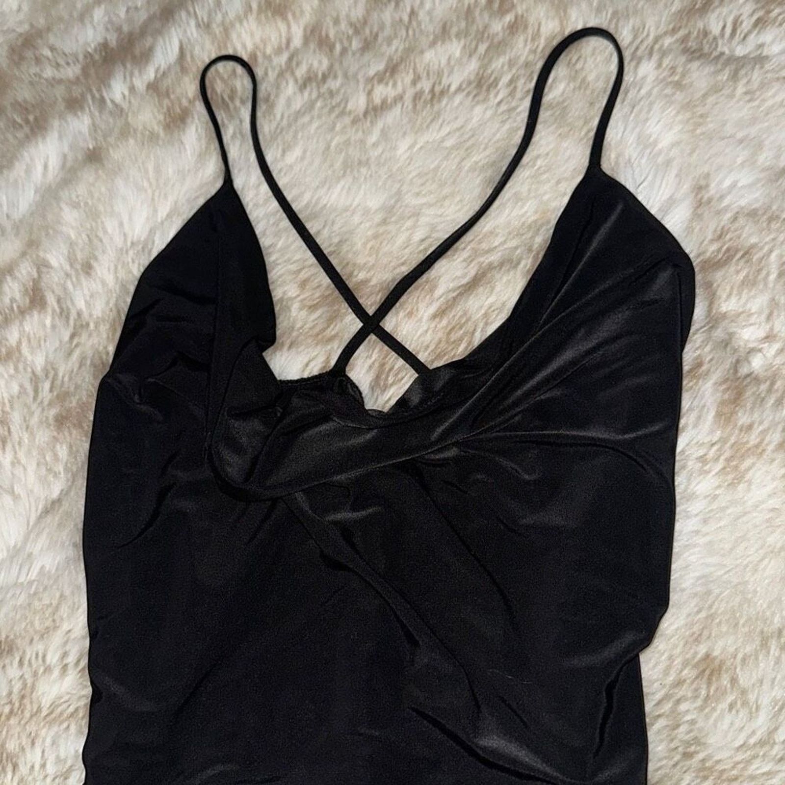 Other Sabora Black Cowl Neck Fitted Bodycon Mini Dress | Sz S Size S / US 4 / IT 40 - 3 Thumbnail