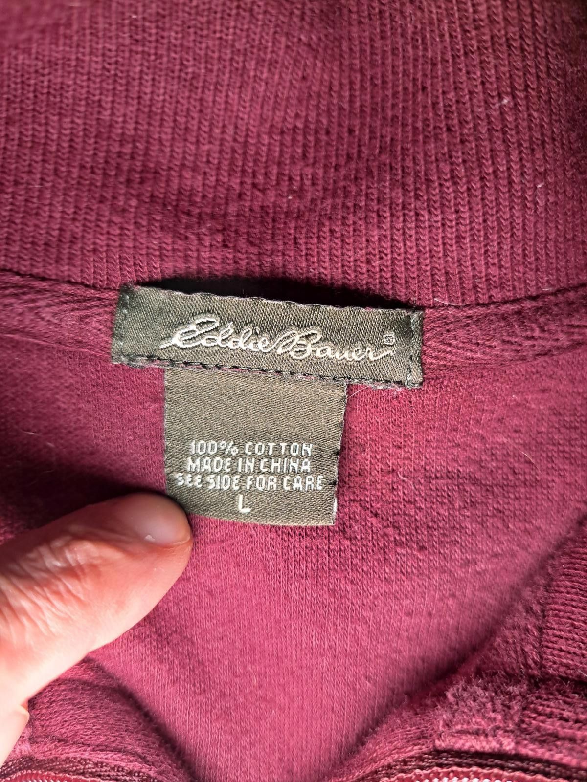 Eddie Bauer Eddie Bauer Quarter Zip Sweater Mens Large Maroon Cotton Size US L / EU 52-54 / 3 - 2 Thumbnail