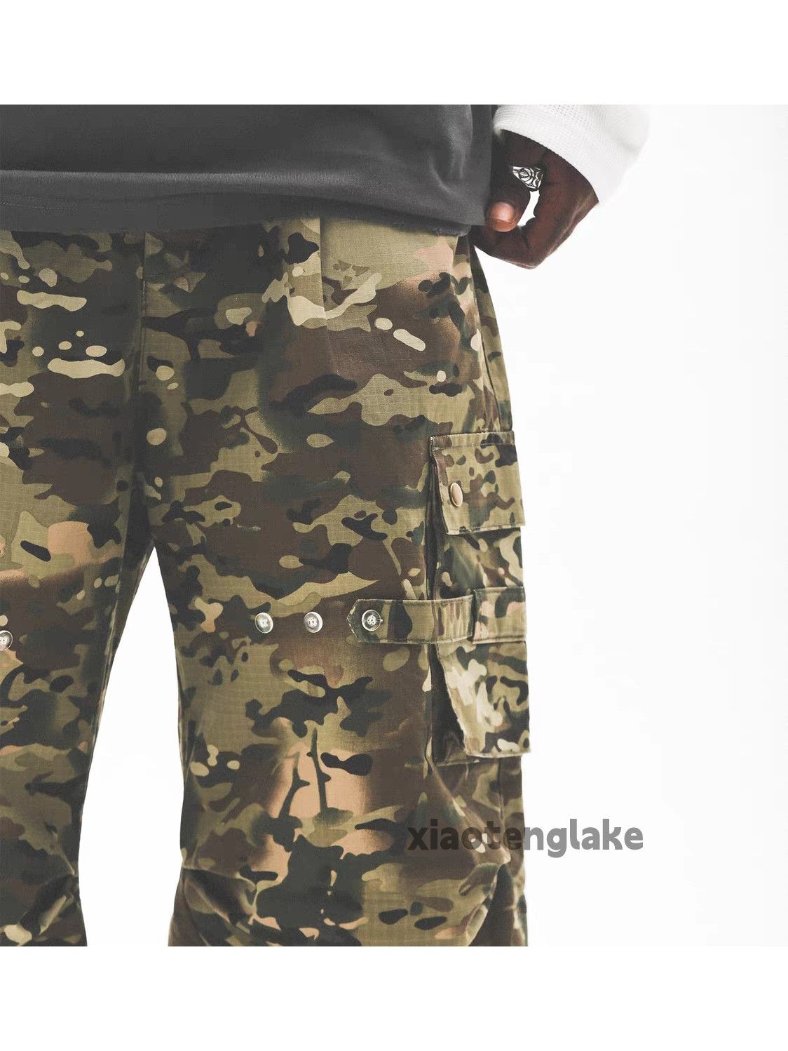 Vintage Unisex outdoor utility military loose camo cargo pants Size US 30 / EU 46 - 2 Thumbnail