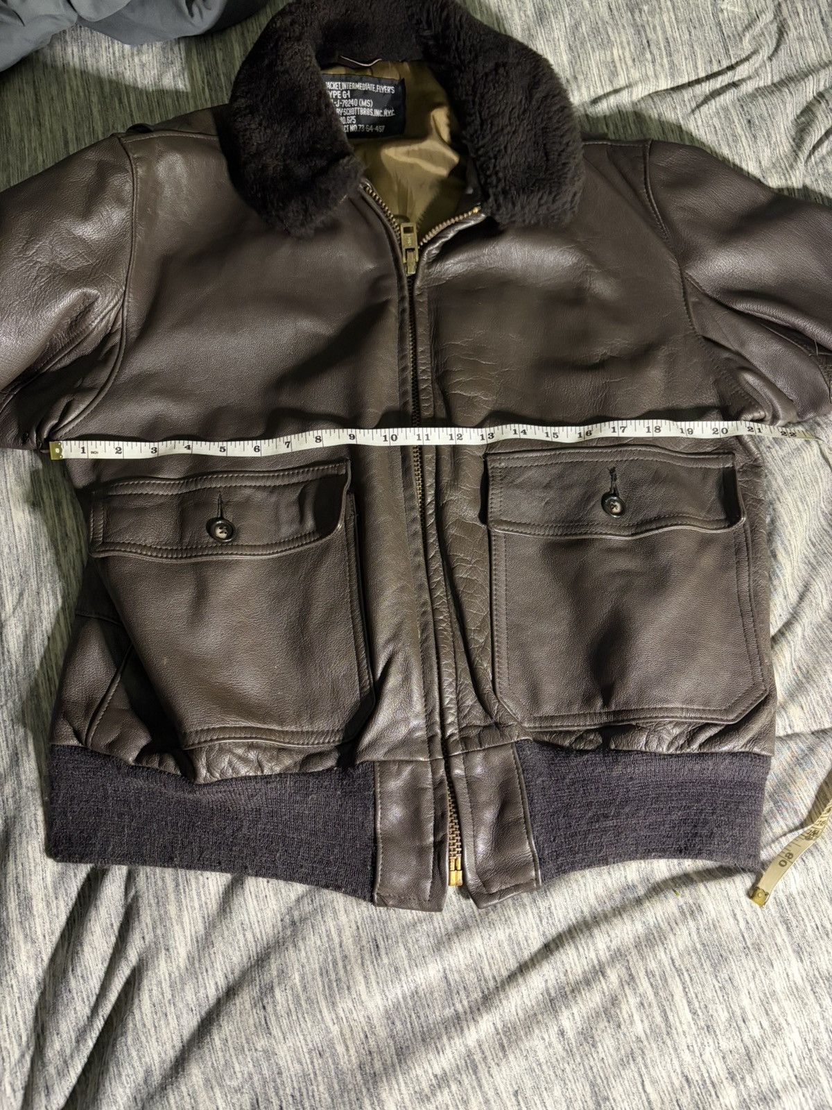 Schott Vintage Schott G-1 Flight Jacket USN Leather 1973 Size US XS / EU 42 / 0 - 17 Thumbnail