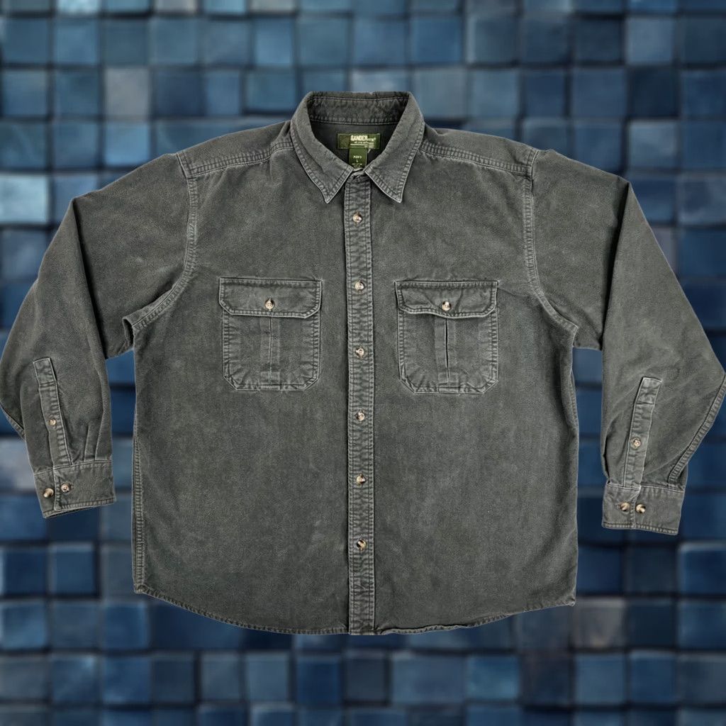 Olive Gander Mountain Shirt Men L Olive Green Heavyweight Chamois Flannel Button-Up Cotton 100% Size US L / EU 52-54 / 3 - 1 Thumbnail
