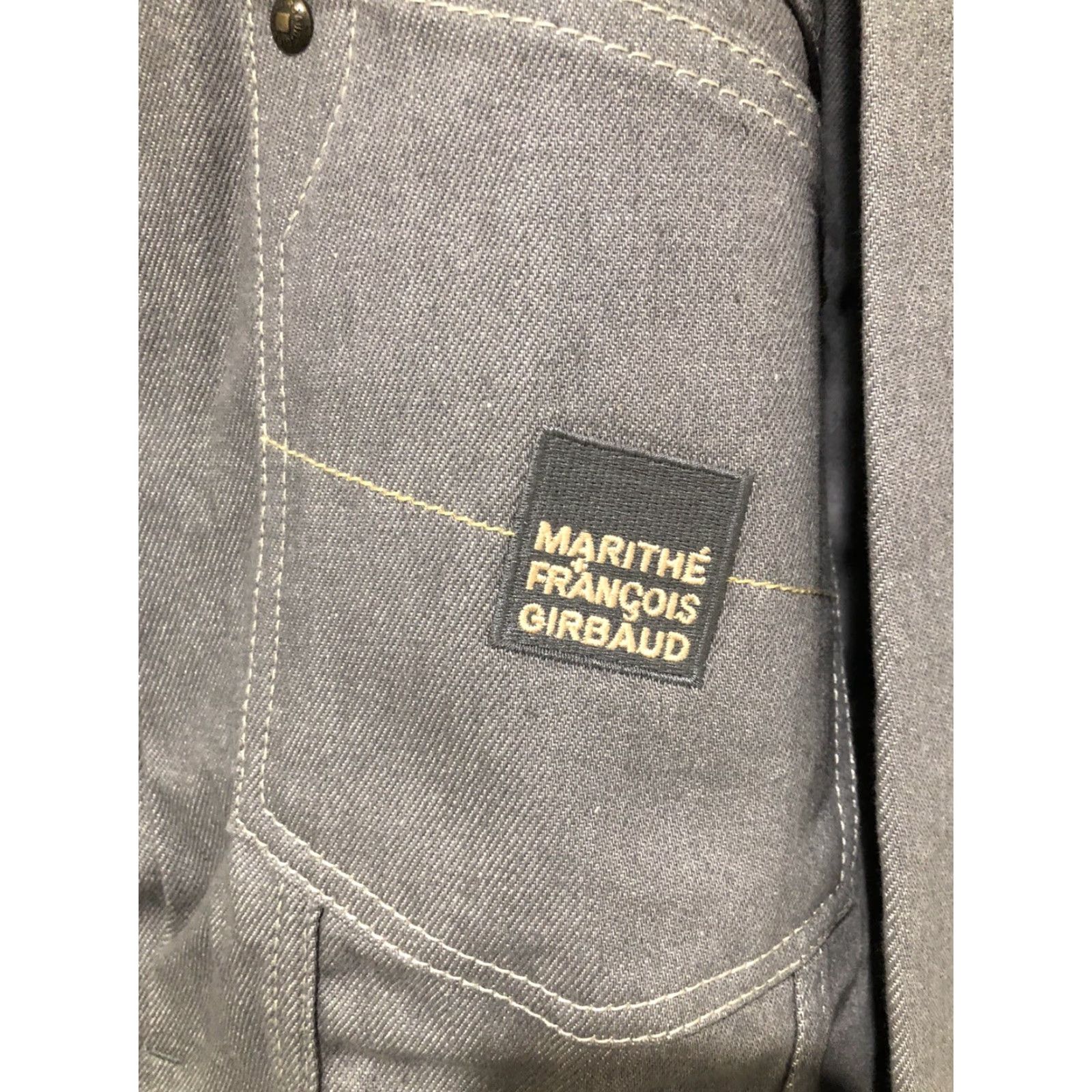 Denime VINTAGE Girbaud X Front 4XL Denim Jacket Gray Jeans Jacket - 90s Biker Hip Hop Front Streetwear Mens Jacket Size US 39 - 2 Thumbnail