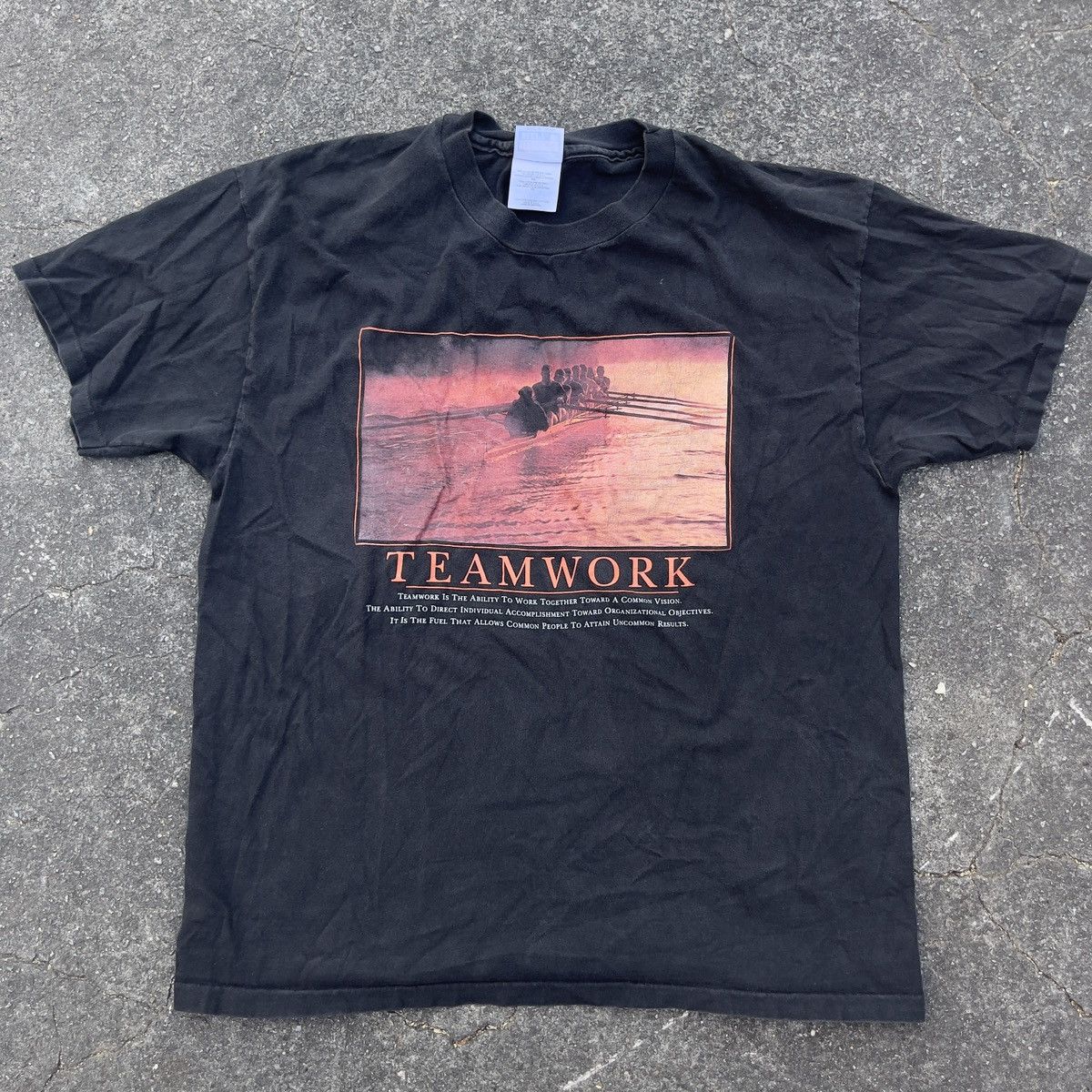 Hanes × Vintage Vintage 90s TEAMWORK Hanes Beefy Single Stitch Shirt Size US XXL / EU 58 / 5 - 1 Thumbnail