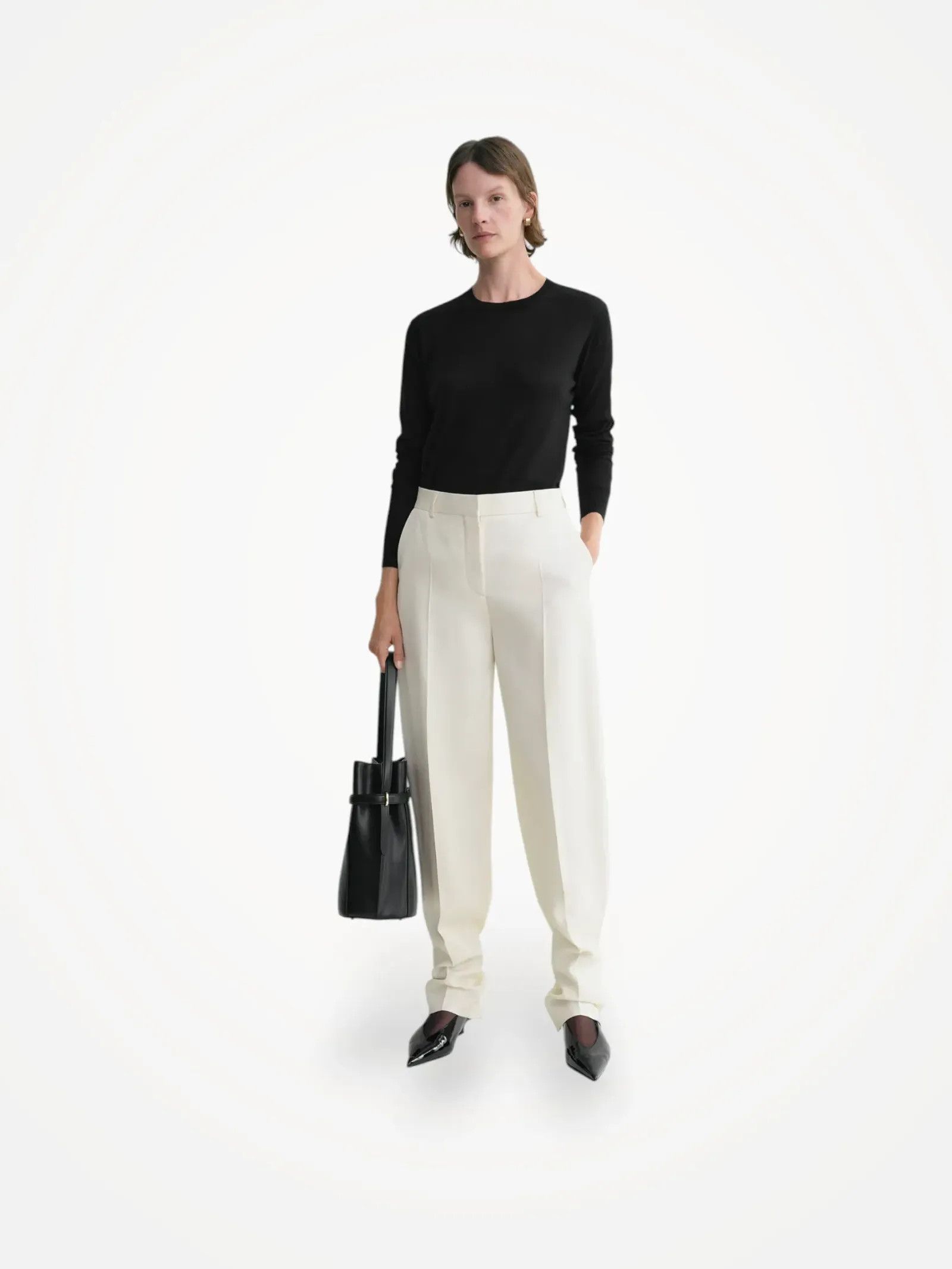Toteme Toteme Buckled slouch trousers ecru Pants Size 24" / US 00 / IT 34 - 1 Thumbnail