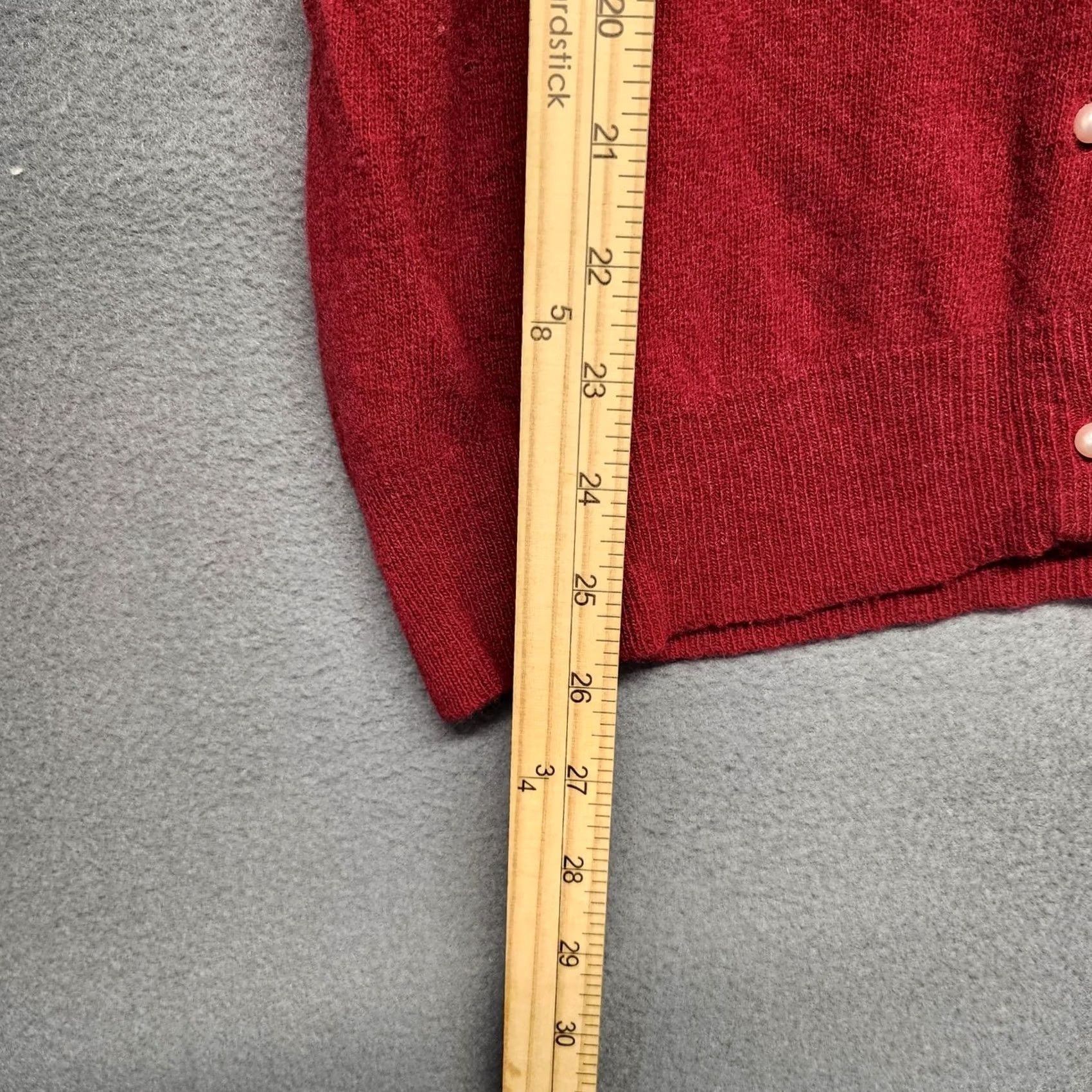 Vintage VINTAGE OWM Products Cardigan Sweater Womens Maroon Red Lambswool S/M Long Sleeve Wool 100% Fall Winter Womens Size M / US 6-8 / IT 42-44 - 5 Thumbnail