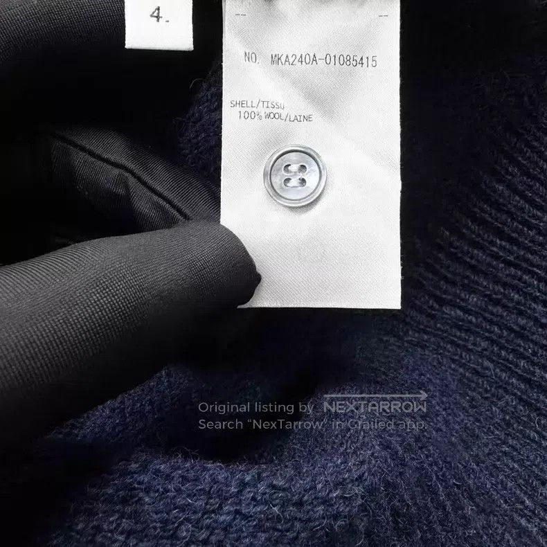Thom Browne Thom Browne Navy blue knitted sweater with pocket edge str Size US XL / EU 56 / 4 - 4 Thumbnail
