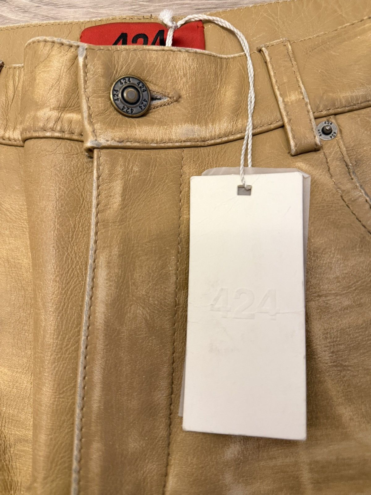 424 424 leather five pocket pants Size US 34 / EU 50 - 4 Thumbnail