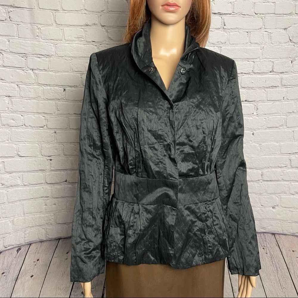 Other NWT New Christopher & Banks Black Crinkle Cotton Blend Jack Size M / US 6-8 / IT 42-44 - 2 Thumbnail