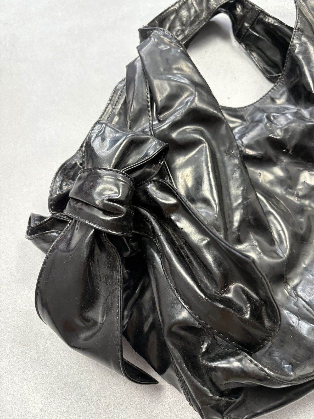 Valentino Valentino Garavani Black Patent Tote Shoulder Bow Bag Size ONE SIZE - 3 Thumbnail