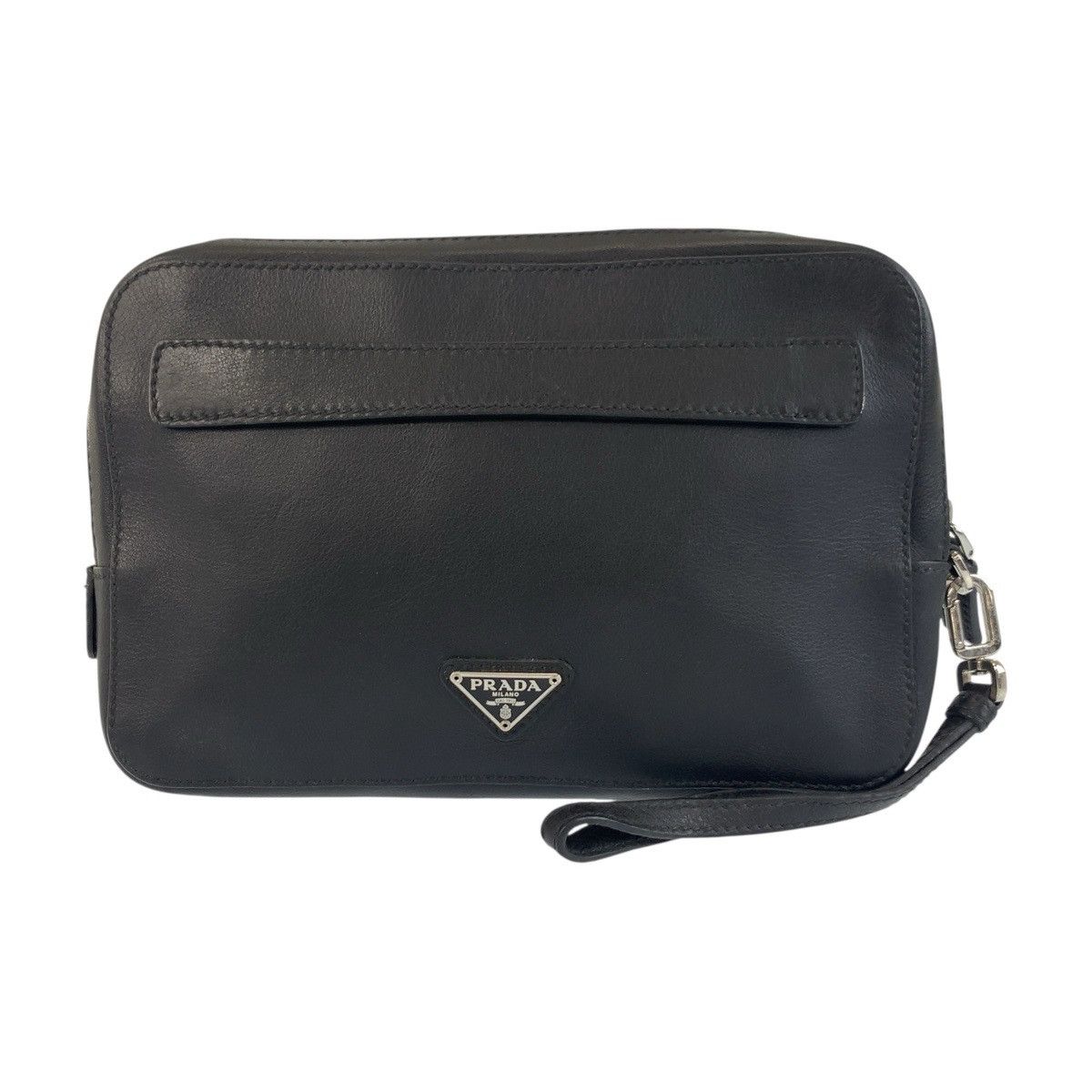 Prada Prada Prada Triangle Logo Leather Clutch Bag Leather Clutch Bag DUTY FREE for USA Size ONE SIZE - 1 Thumbnail
