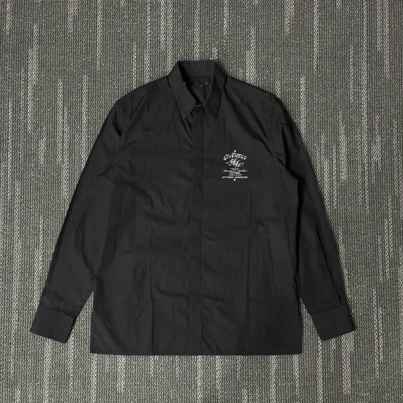 Givenchy Givenchy Black Cotton Long Sleeve Shirt for Men 0089 Size US M / EU 48-50 / 2 - 1 Thumbnail
