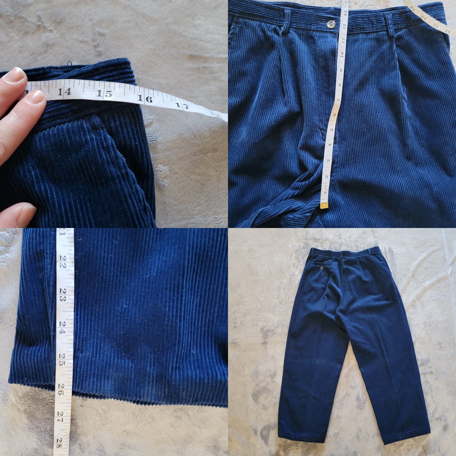Pendleton Pendleton Womens Pants 14 Blue Corduroy Tapered Pleated Classic Casual Career Size 24" / US 00 / IT 34 - 8 Thumbnail
