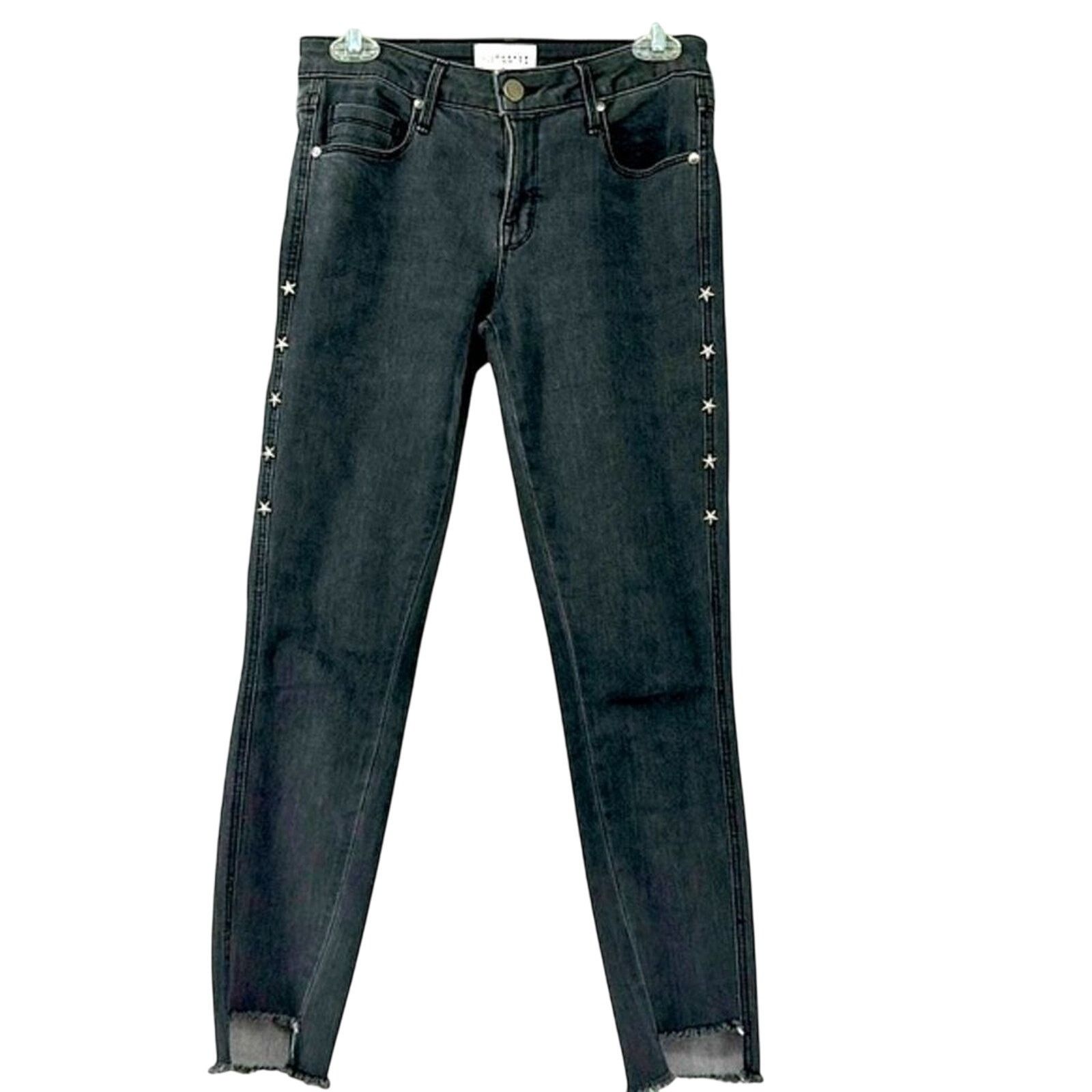 & Other Stories PARKER SMITH 26 Skinny Jeans Raw Step Hem Star Studded Crop Size 26" / US 2 / IT 38 - 2 Thumbnail