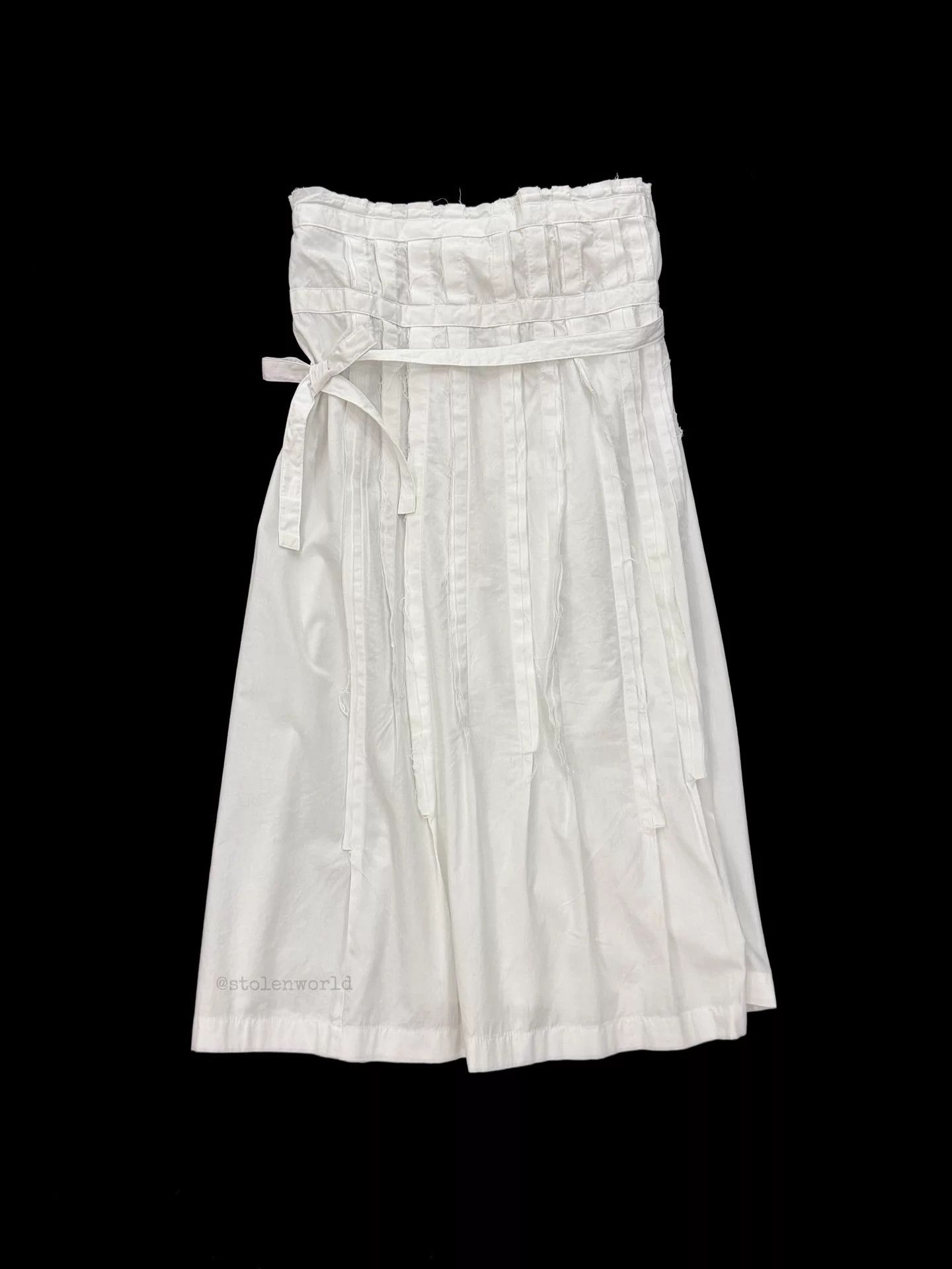 Comme des Garcons Comme des Garçons White Pleated Tie Wrap Skirt Size 27" / US 4 / IT 40 - 1 Thumbnail
