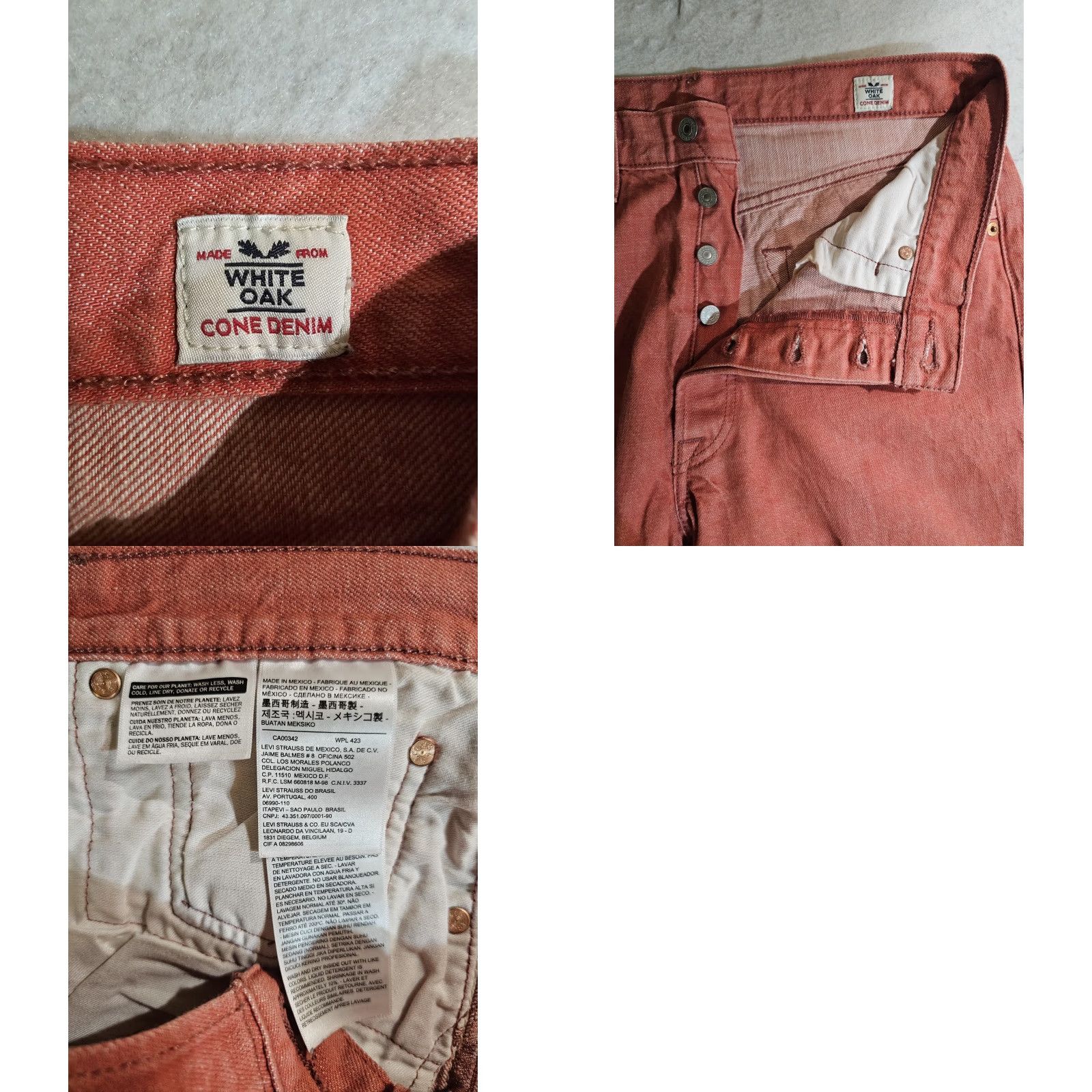 Levi's Levi's 501 Jeans Straight Leg Button Fly Salmon Mens Sz 34x32 Vintage 90s Retro Denim | Regular Fit | White Oak Cone | 5-Pocket | 501 Series Size US 34 / EU 50 - 9 Thumbnail