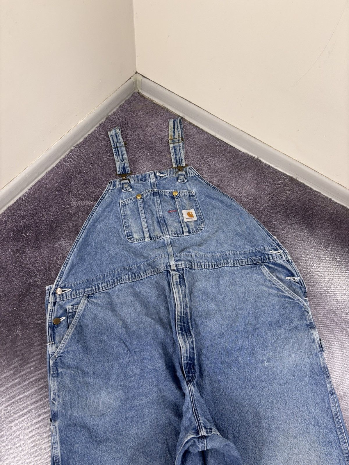 Carhartt Vintage Carhartt Bib Overalls USA Workwear Light Blue Denim Size US 44 / EU 60 - 5 Thumbnail