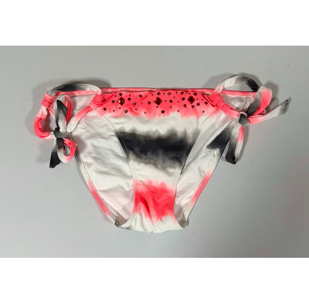Victoria's Secret × Vintage Victoria’s Secret Tie Dye Diamond Bikini Bottoms Size S 🩷🤍🖤✨ Size ONE SIZE - 2 Thumbnail