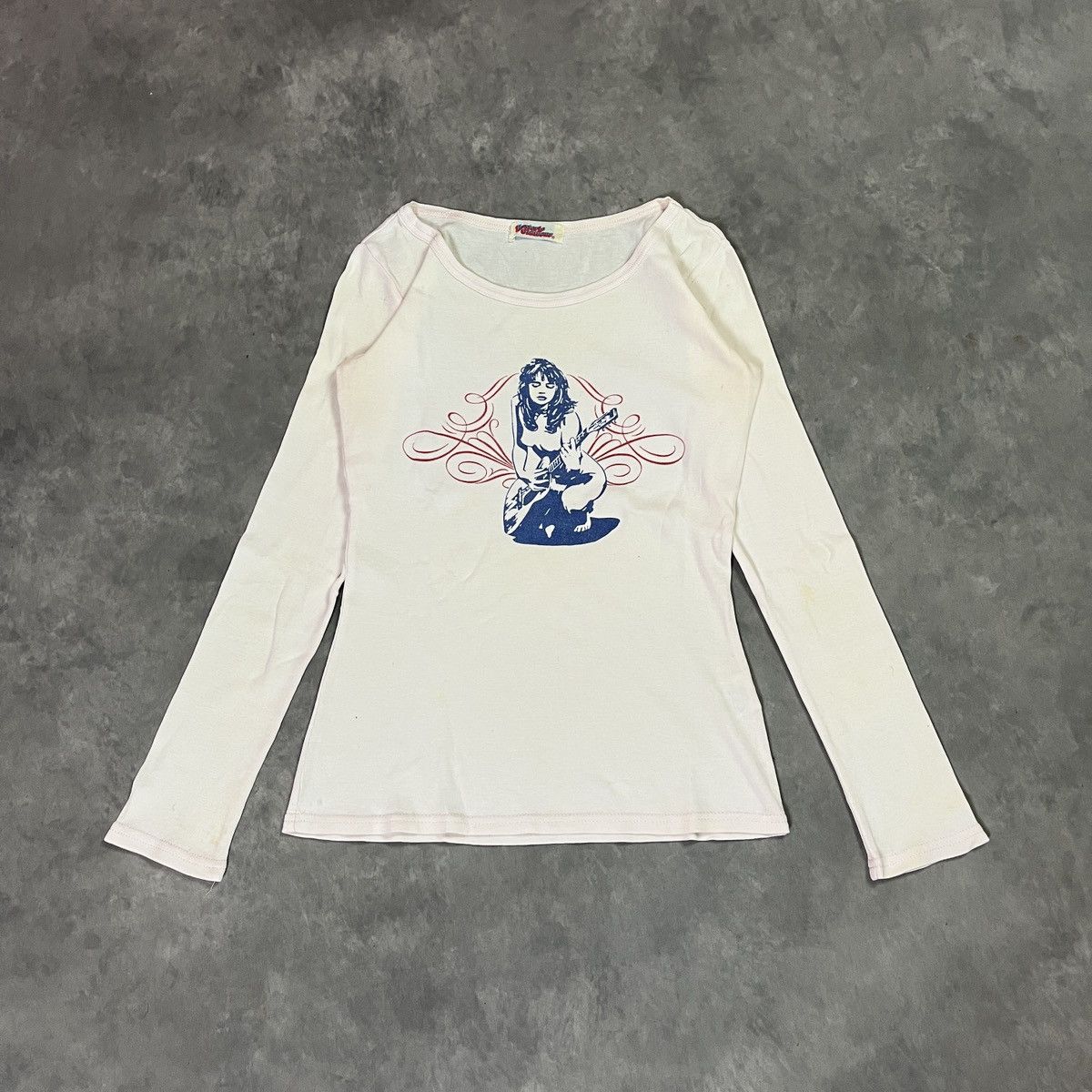 Hysteric Glamour Archive Hysteric Glamour Rare Guitar Girl Long Sleeve Tee Size XXS / US 00 / IT 34 - 2 Thumbnail