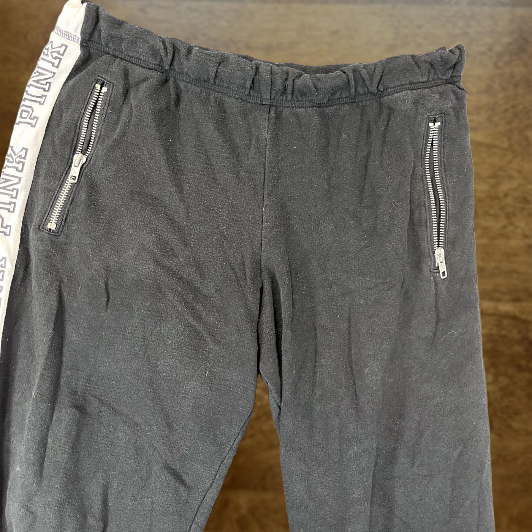 Pinko PINK Victoria's Secret Pants Womens Small Black Straight Leg Track Joggers Size 28" / US 6 / IT 42 - 1 Thumbnail
