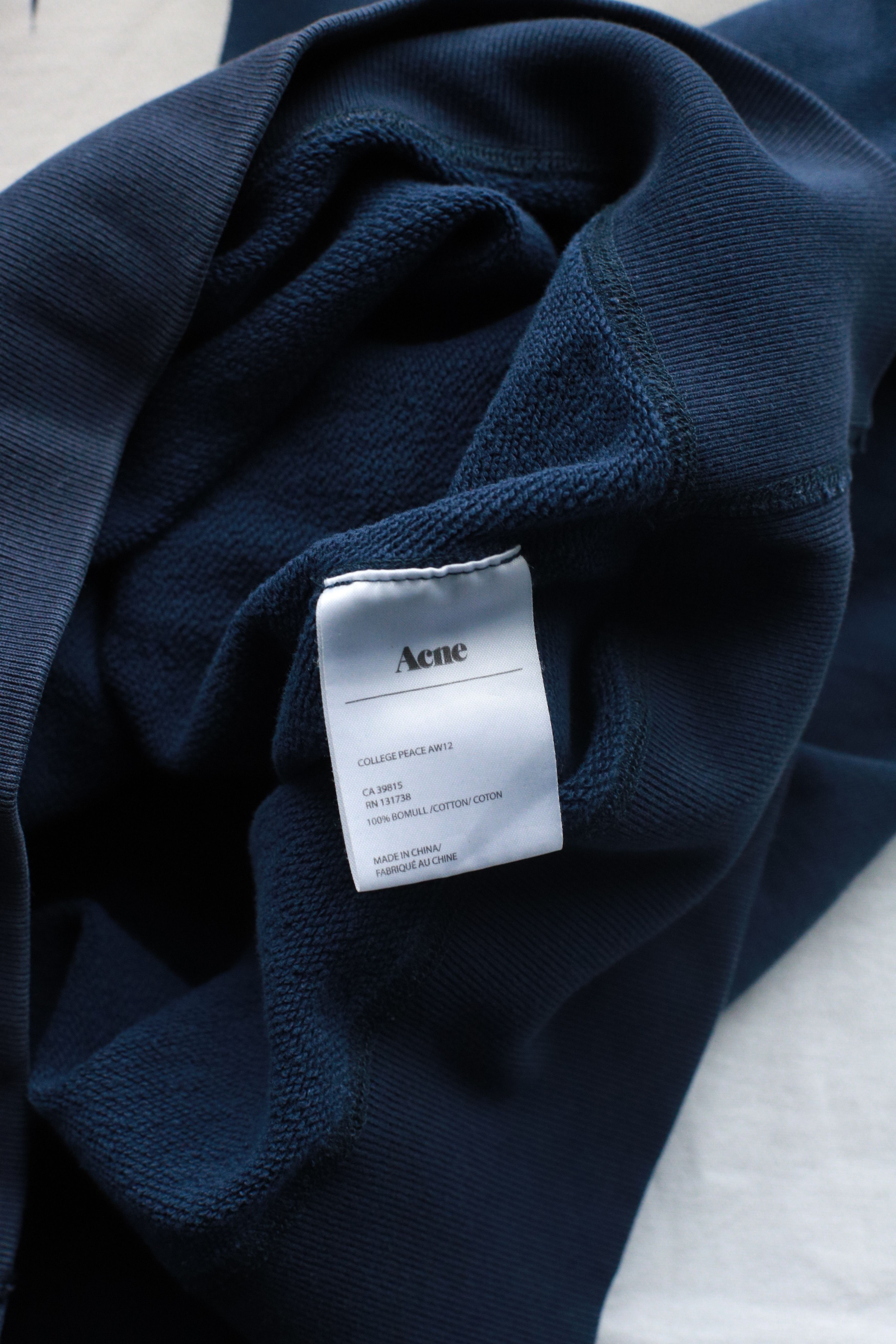 Acne Studios Acne Studios PEACE College AW12 Big Logo Sweatshirt Size L / US 10 / IT 46 - 14 Thumbnail