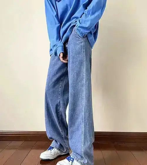Japanese Brand Blue Color Straight Denim Baggy Pant Size US 32 / EU 48 - 6 Thumbnail