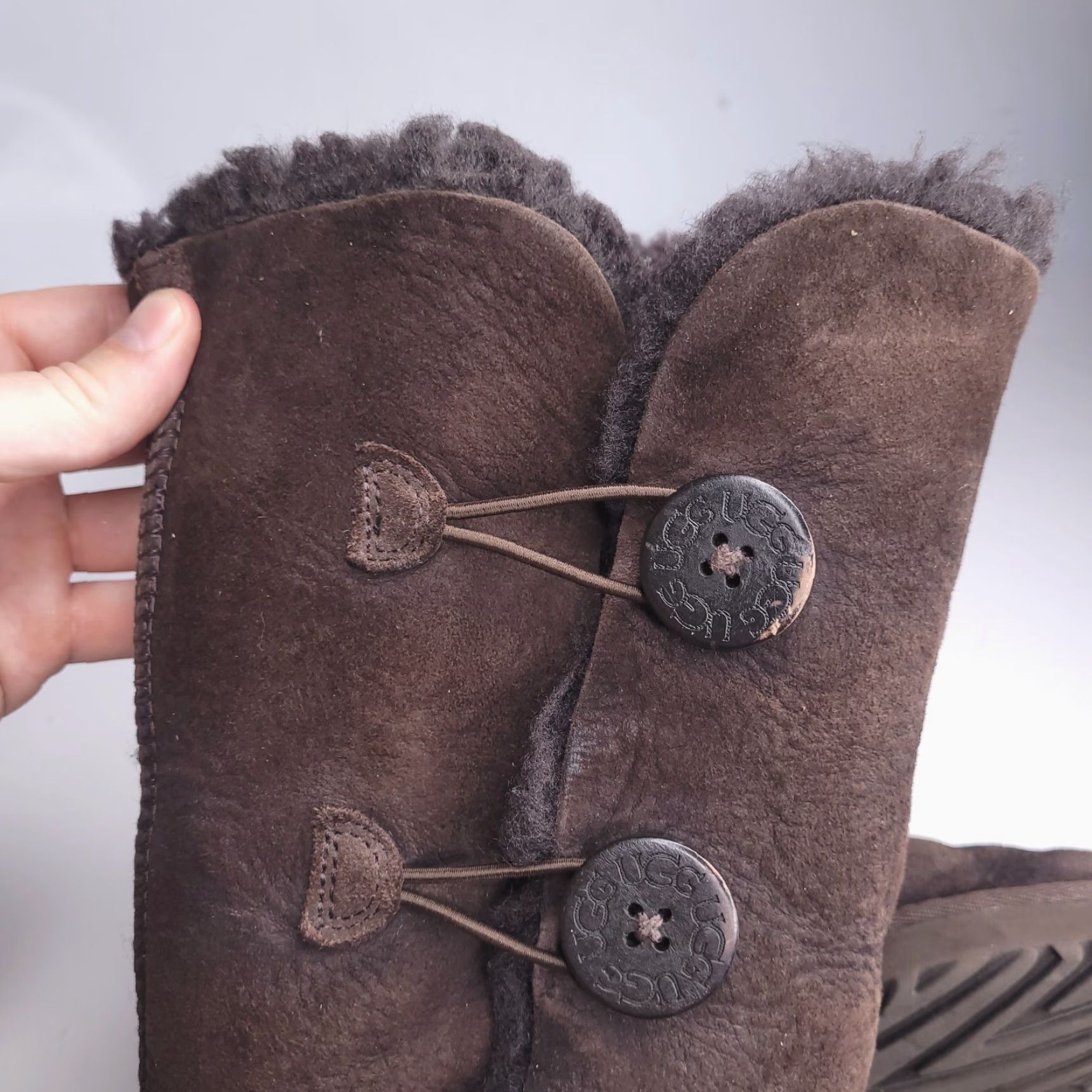 Ugg UGG Boots Womens 8 Brown Tall Wool Shearling Button Shoes Boots Womens 8 Brown Size US 8 / IT 38 - 2 Thumbnail