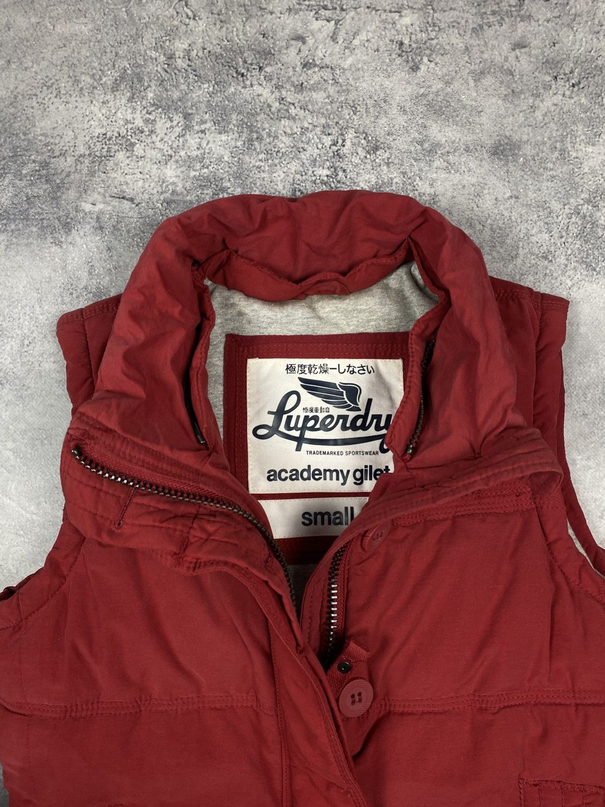 Superdry Superdry Academy Vest Red Cotton Blend Feather Down Gilet Size S / US 4 / IT 40 - 5 Thumbnail
