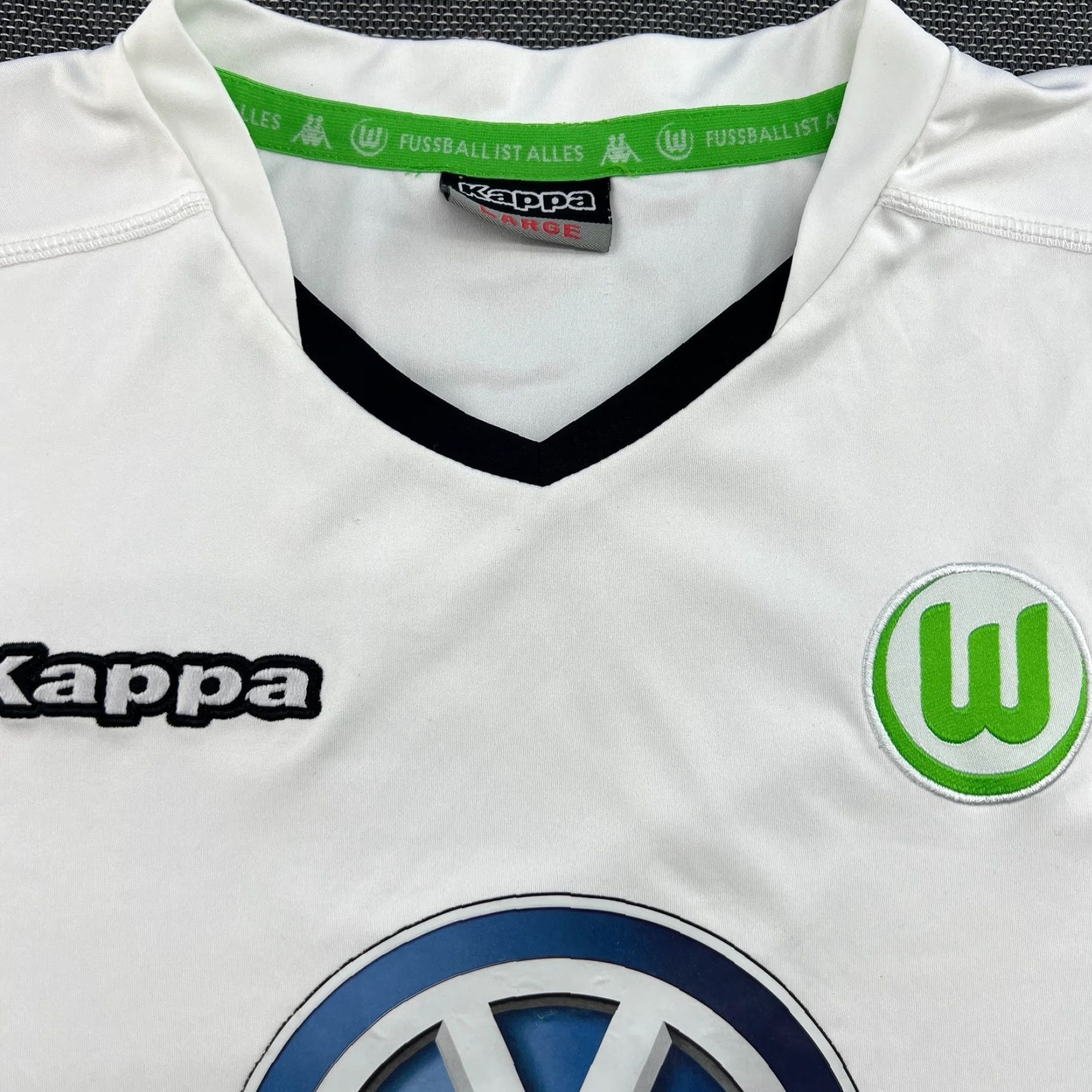 Kappa Kappa Football Shirt Mens Large White VFL Wolfsburg 2014 2015 Training Jersey Moisture Wicking Quick Dry Size US L / EU 52-54 / 3 - 4 Thumbnail