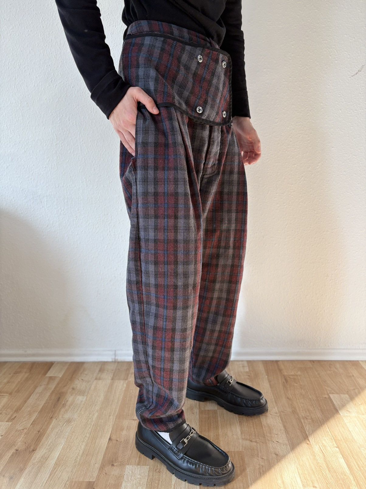 Henrik Vibskov 00s Vintage Henrik Vibskov Retro Plaid Trousers Pants Y2K Size US 35 - 5 Thumbnail