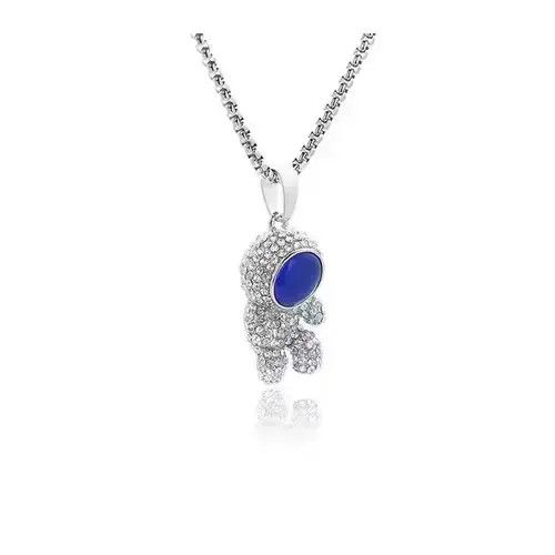 Jewelry × Vintage Cute Astronaut Pendant Men's Titanium Steel Necklace Size ONE SIZE - 4 Thumbnail