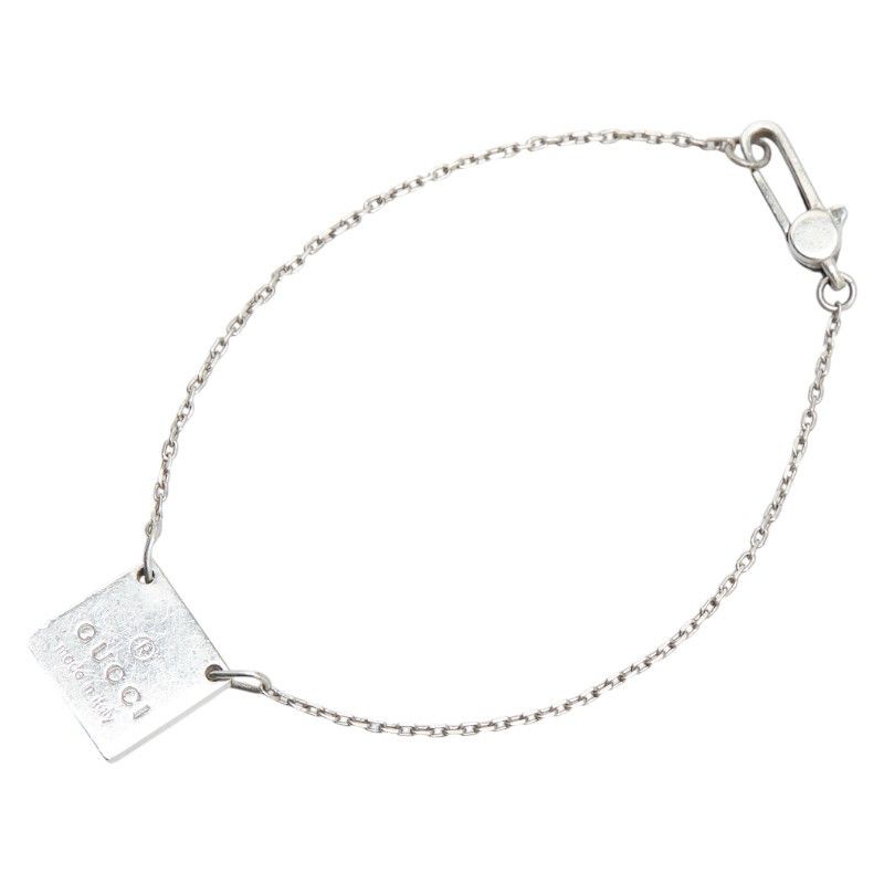 Gucci Gucci Gucci Logo Square Plate SV925 Bracelet Metal Bracelet DUTY FREE for USA Size ONE SIZE - 1 Thumbnail