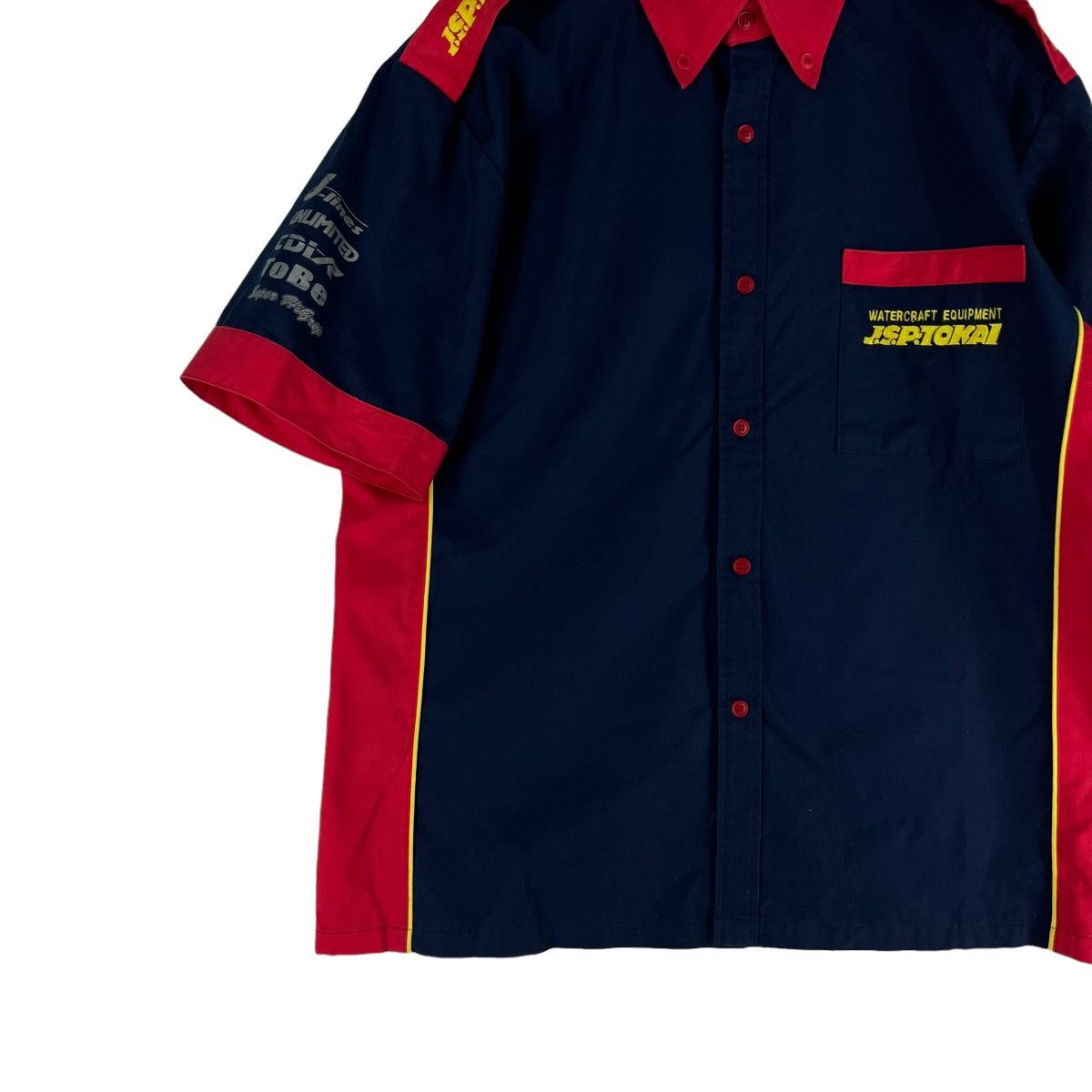 Japanese Brand 🔥VINTAGE SHIRT RACING JACKET JSP RACING BIG LOGO Size US M / EU 48-50 / 2 - 6 Thumbnail