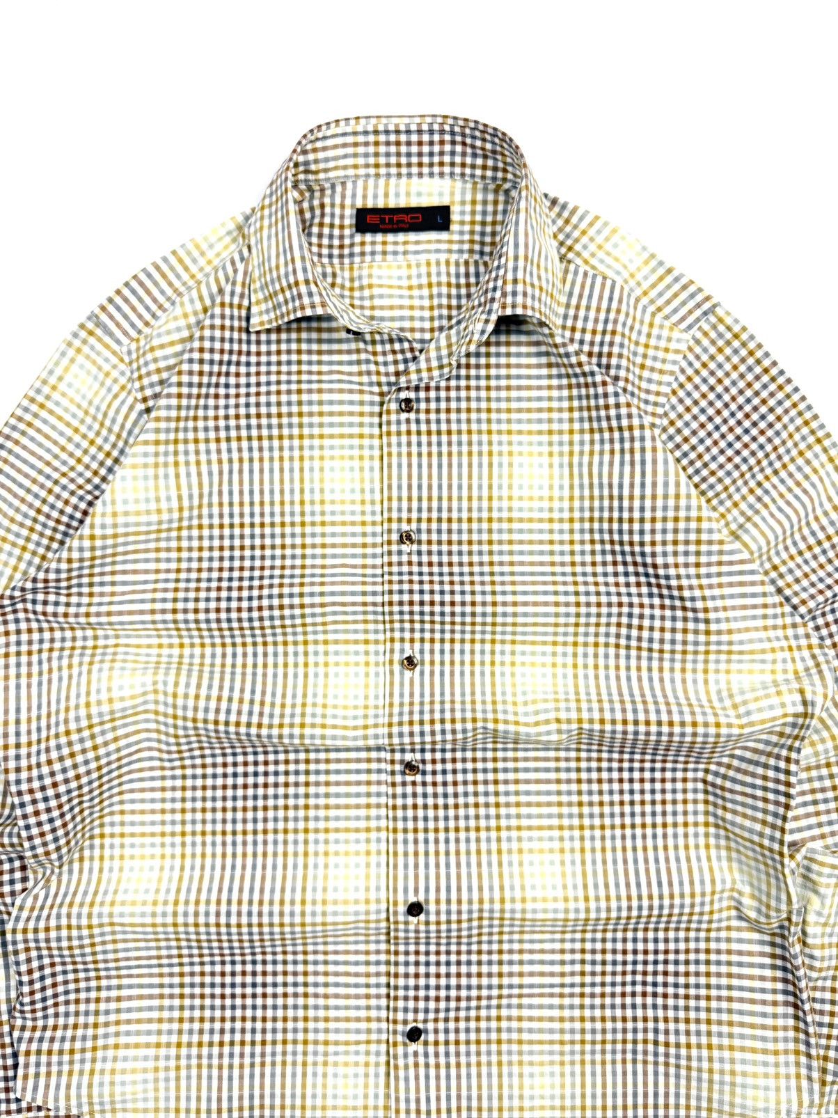 Etro Etro Vintage Plaid Button-Up Shirt Cotton Italy L Luxyry Size US L / EU 52-54 / 3 - 6 Thumbnail