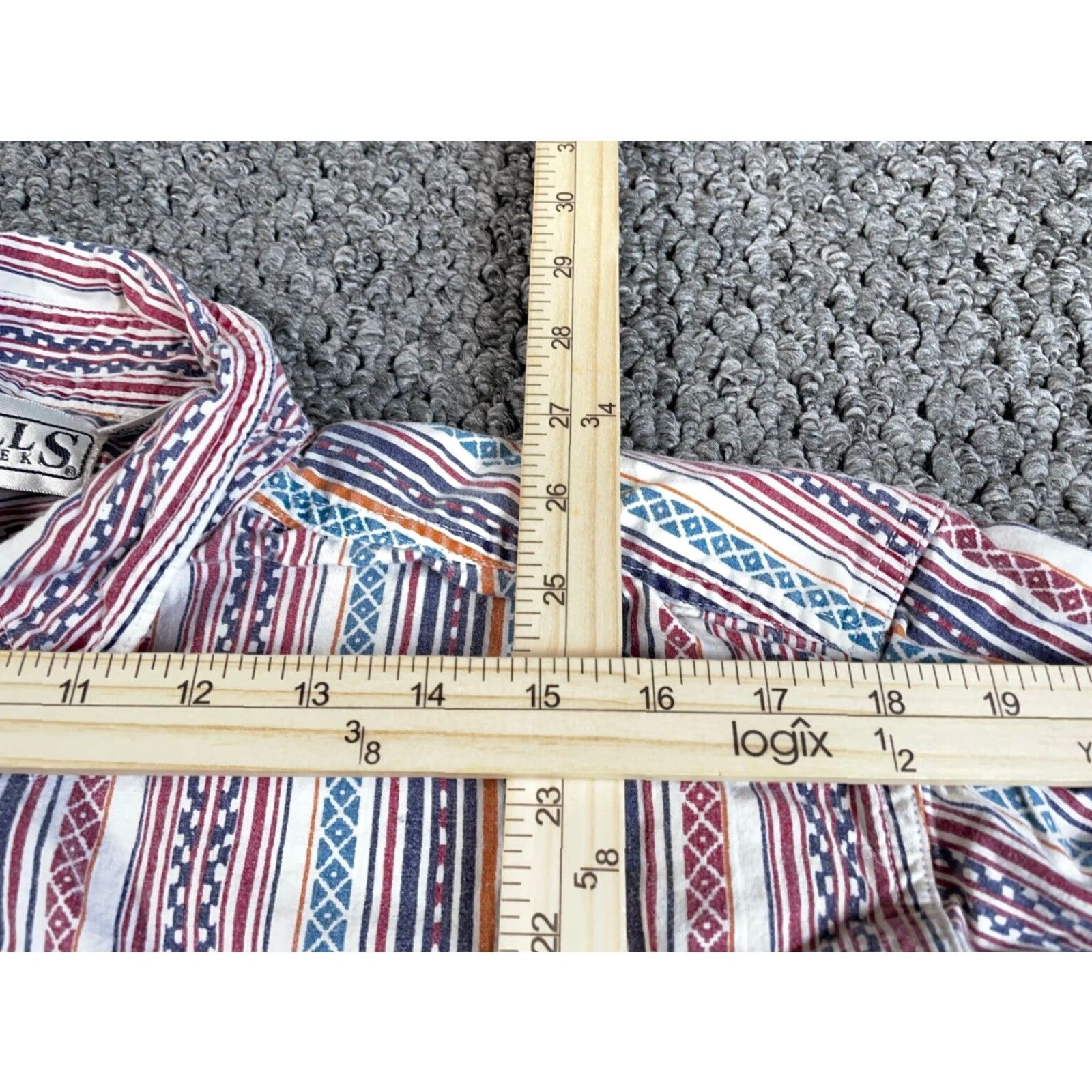 Vintage VTG Falls Creek Button-Down Shirt Adult XL White Geometric Tribal Boho Aztec Bohemian Hipster Retro Casual Mens Shirt Size US XL / EU 56 / 4 - 6 Thumbnail