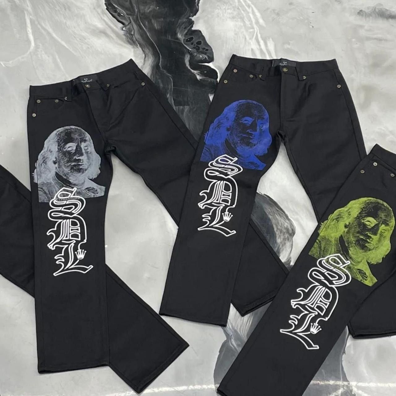 Other White Benjamin SDL Sky’s Da Limit Jet Black Jeans Size US 30 / EU 46 - 1 Preview