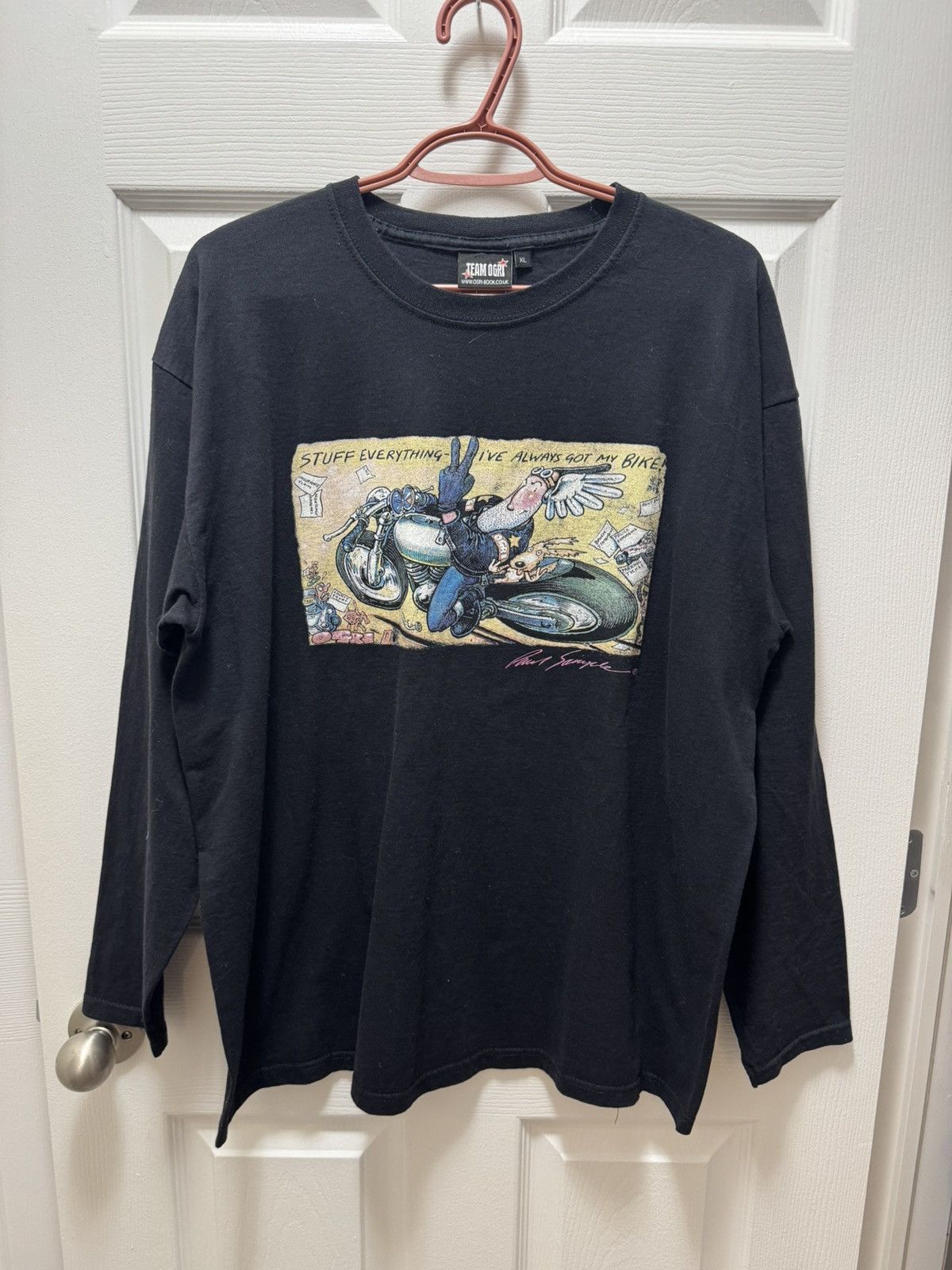 Vintage Team Ogri Biker Bike Comic Vintage Long Sleeve Black XL Size US XL / EU 56 / 4 - 1 Thumbnail