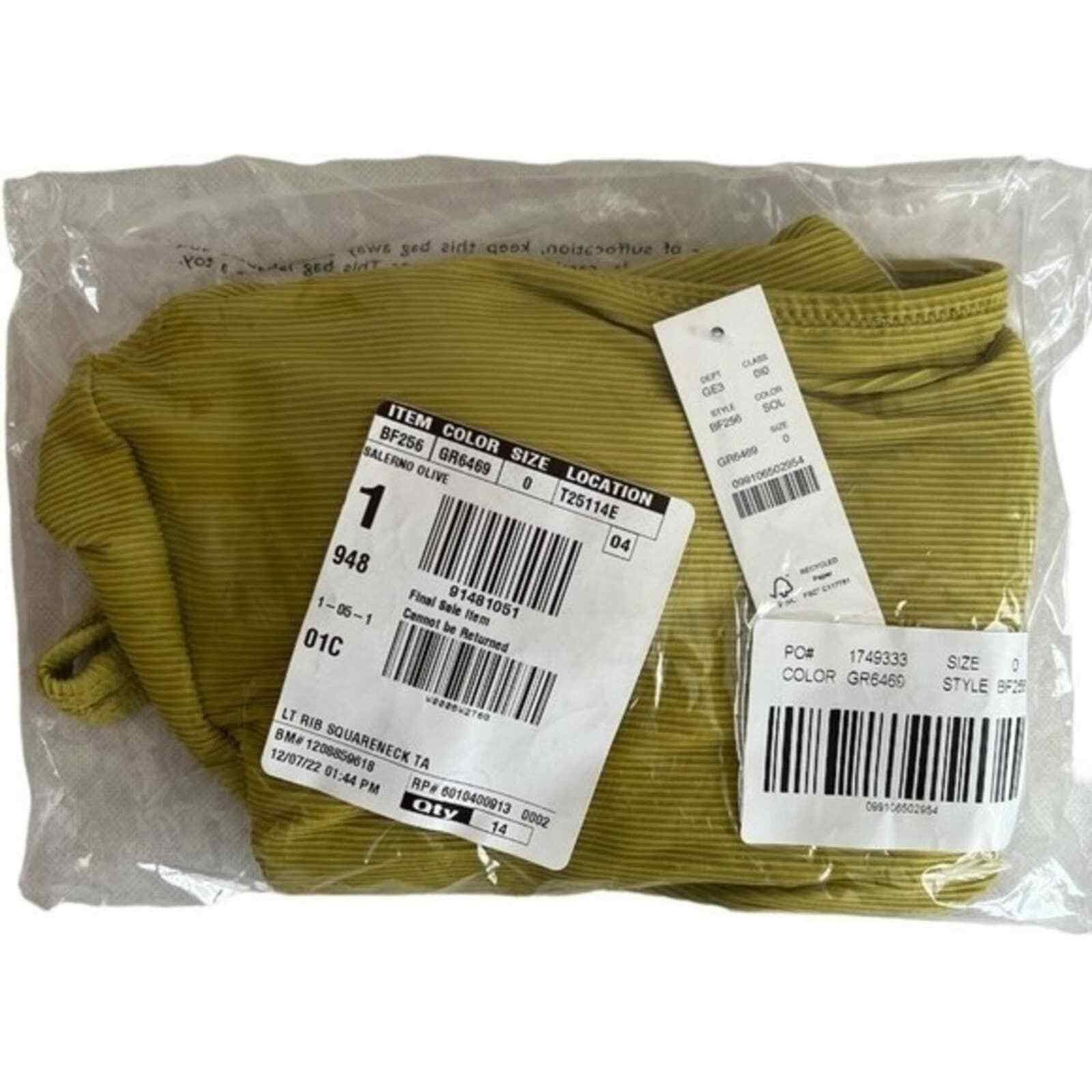 J.Crew J.CREW Salermo Olive Ribbed Squareneck One-piece, US0 Size ONE SIZE - 11 Thumbnail