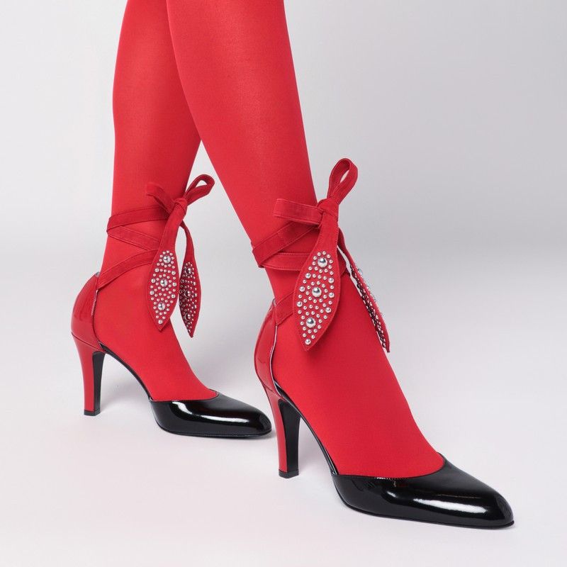 Valentino Valentino Garavani Black And Red Foliefoliage Décolleté Size US 11 / IT 41 - 1 Thumbnail