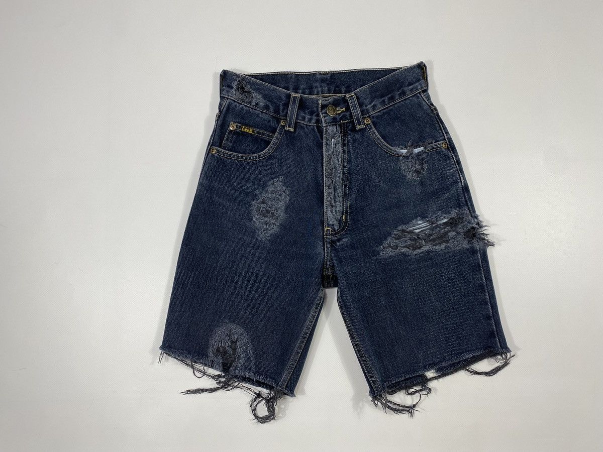 Lee 🔥LASTDROP🔥 Vintage 90s Lee USA Made Distressed Denim Shorts Size 26" / US 2 / IT 38 - 19 Thumbnail