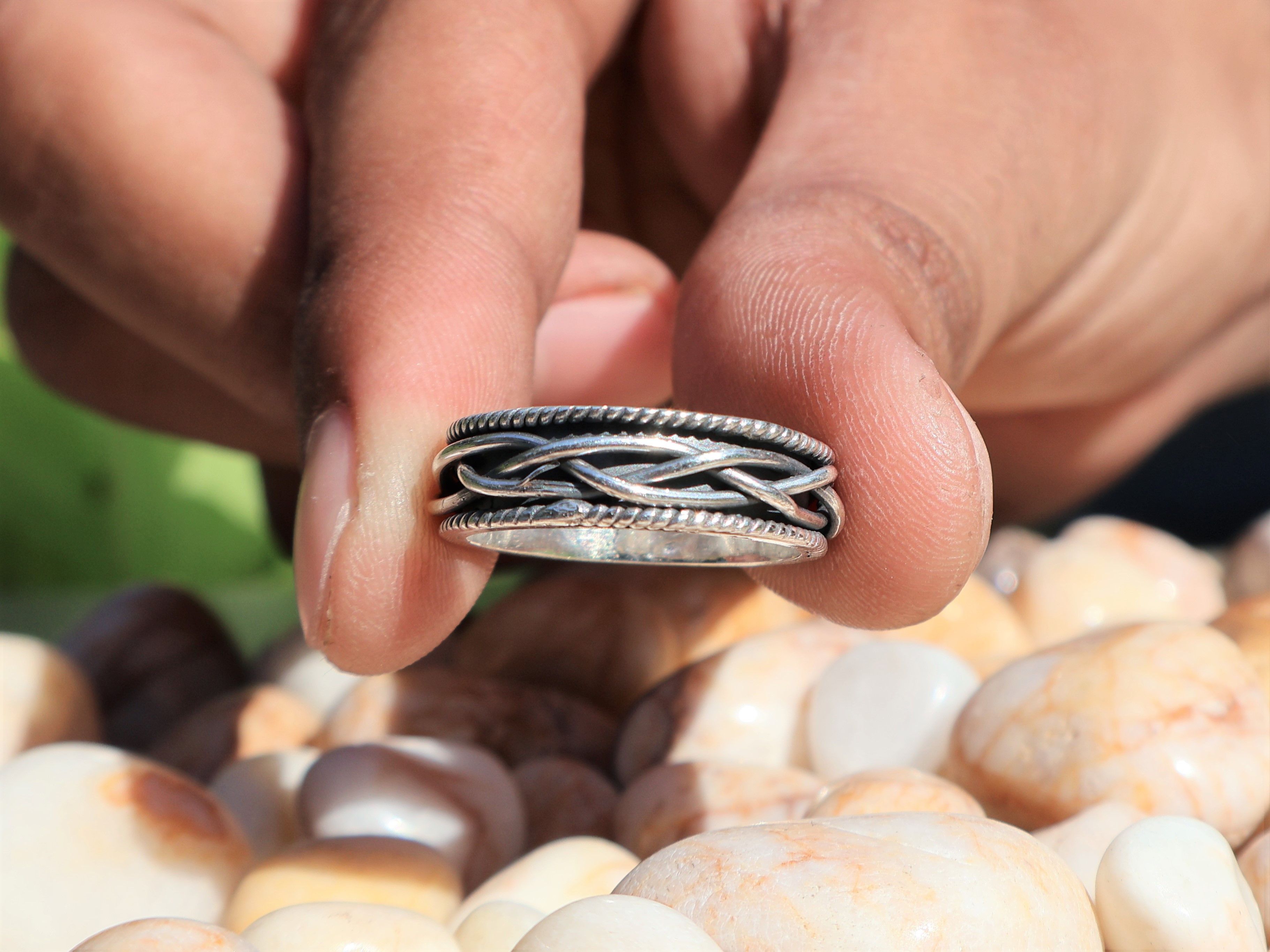 Handmade Silver Band Ring, 925 Sterling Silver Ring, Handmade Band, Size ONE SIZE - 4 Thumbnail