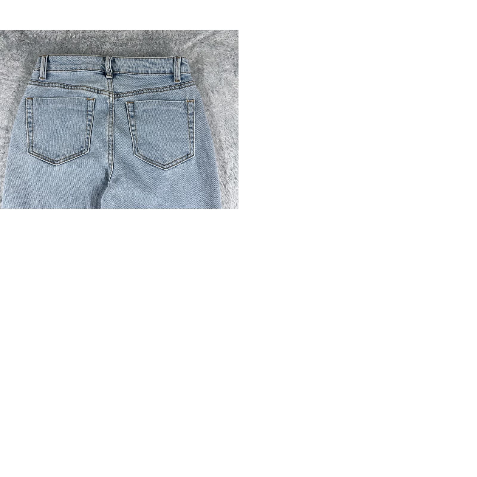 Forever 21 FOREVER 21 Jeans Women 24 Blue Denim Flared Slit Ankle Mid Cotton 24x29 Vintage No Size 42" / US 20 - 10 Thumbnail