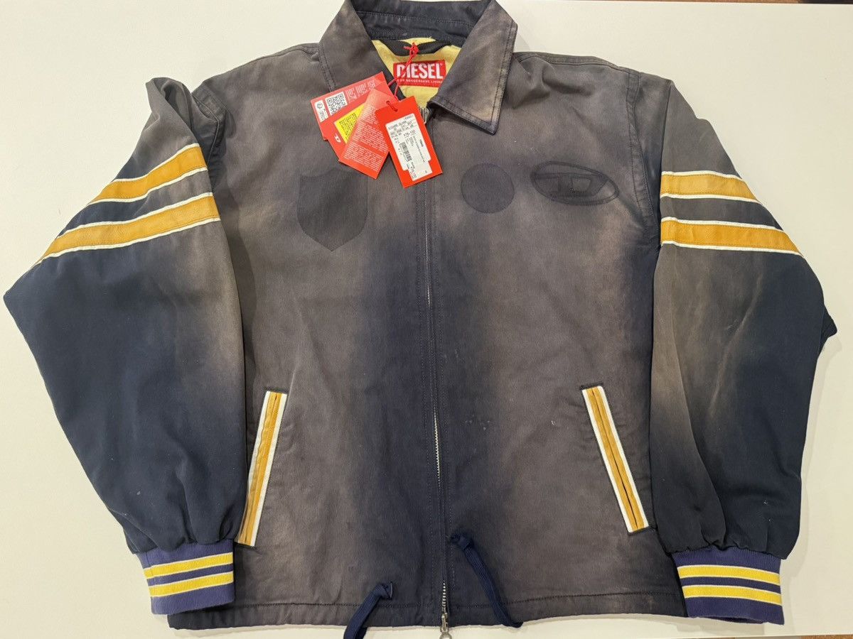 Diesel Mens cotton jacket with vintage effects navy/gold Size US M / EU 48-50 / 2 - 1 Thumbnail