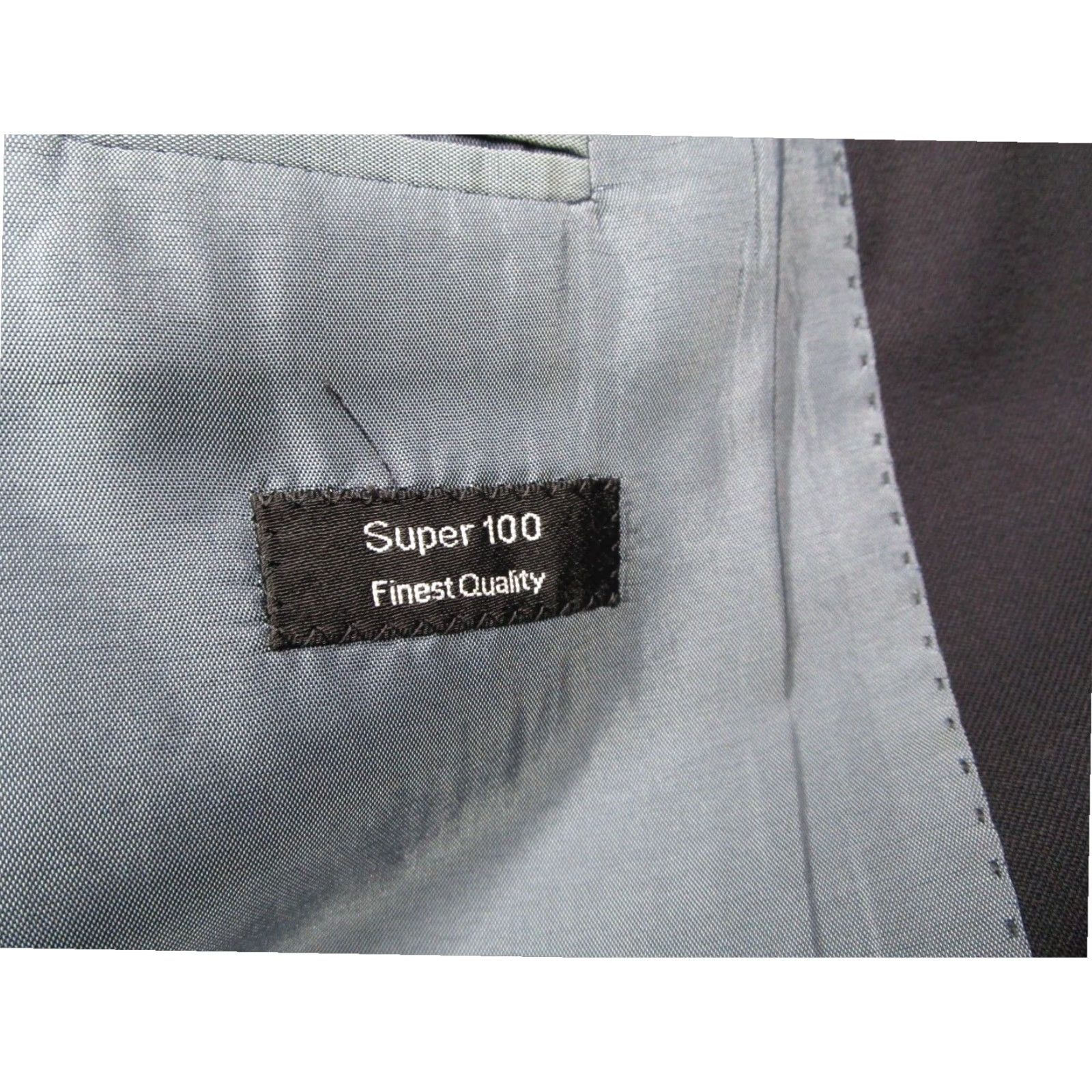 Hugo Boss HUGO BOSS Men's 2 Button Super 100 Wool Blue Regular Fit Suit Jacket 44 Size 44R - 6 Thumbnail