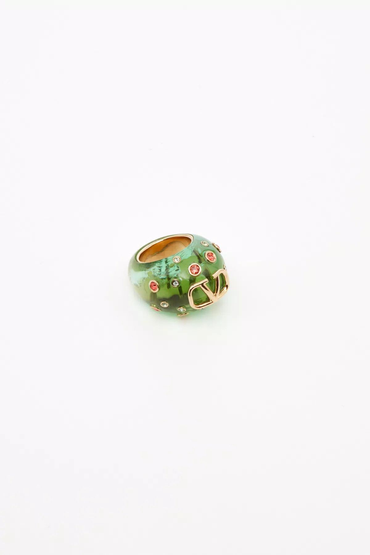 Valentino oc11z0725 Size:13/Light Ring In Metal And Resin in Green Size ONE SIZE - 1 Preview