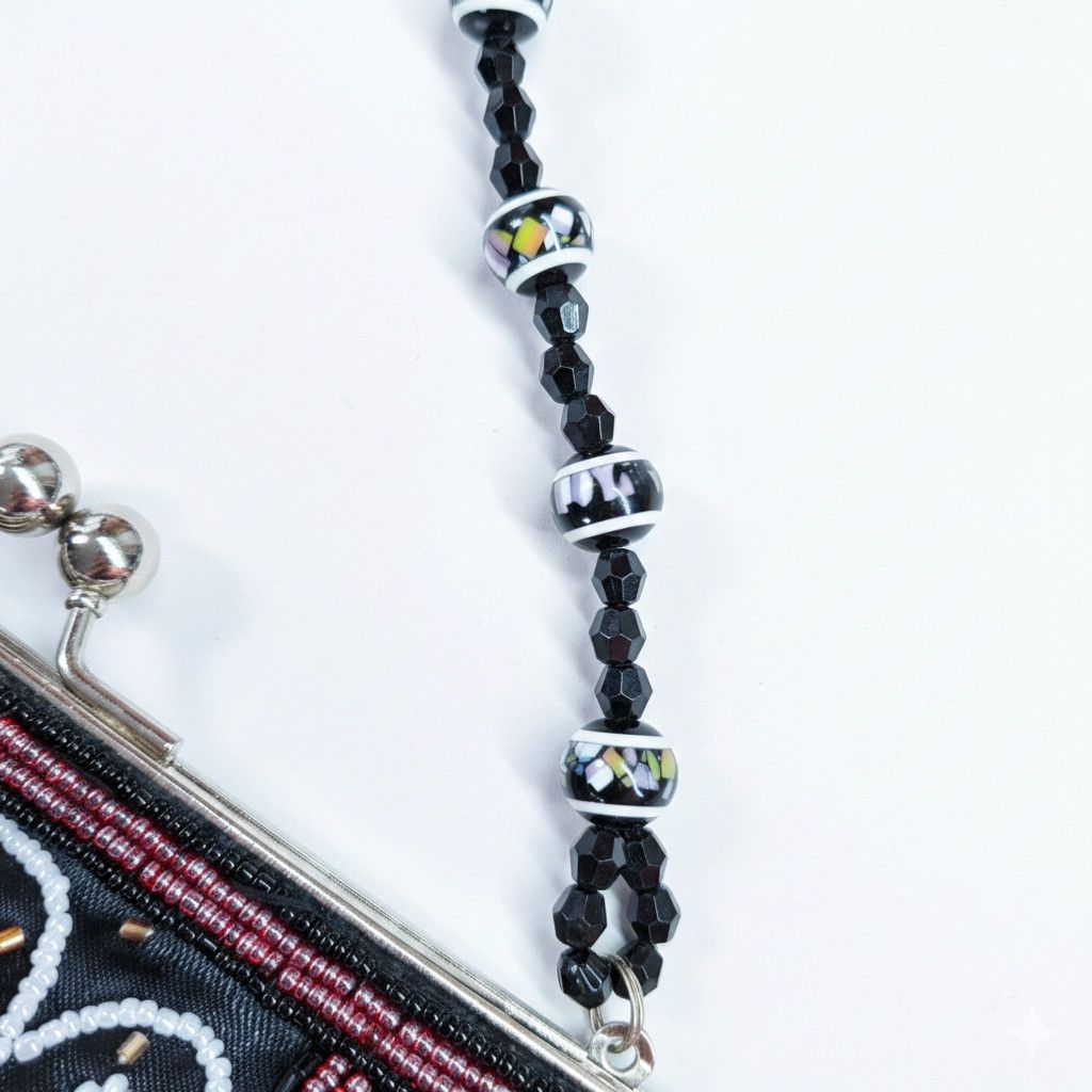 Other In's 11x4x2" Evening Bag Shoulder Strap Fully Beaded Black Size ONE SIZE - 7 Thumbnail